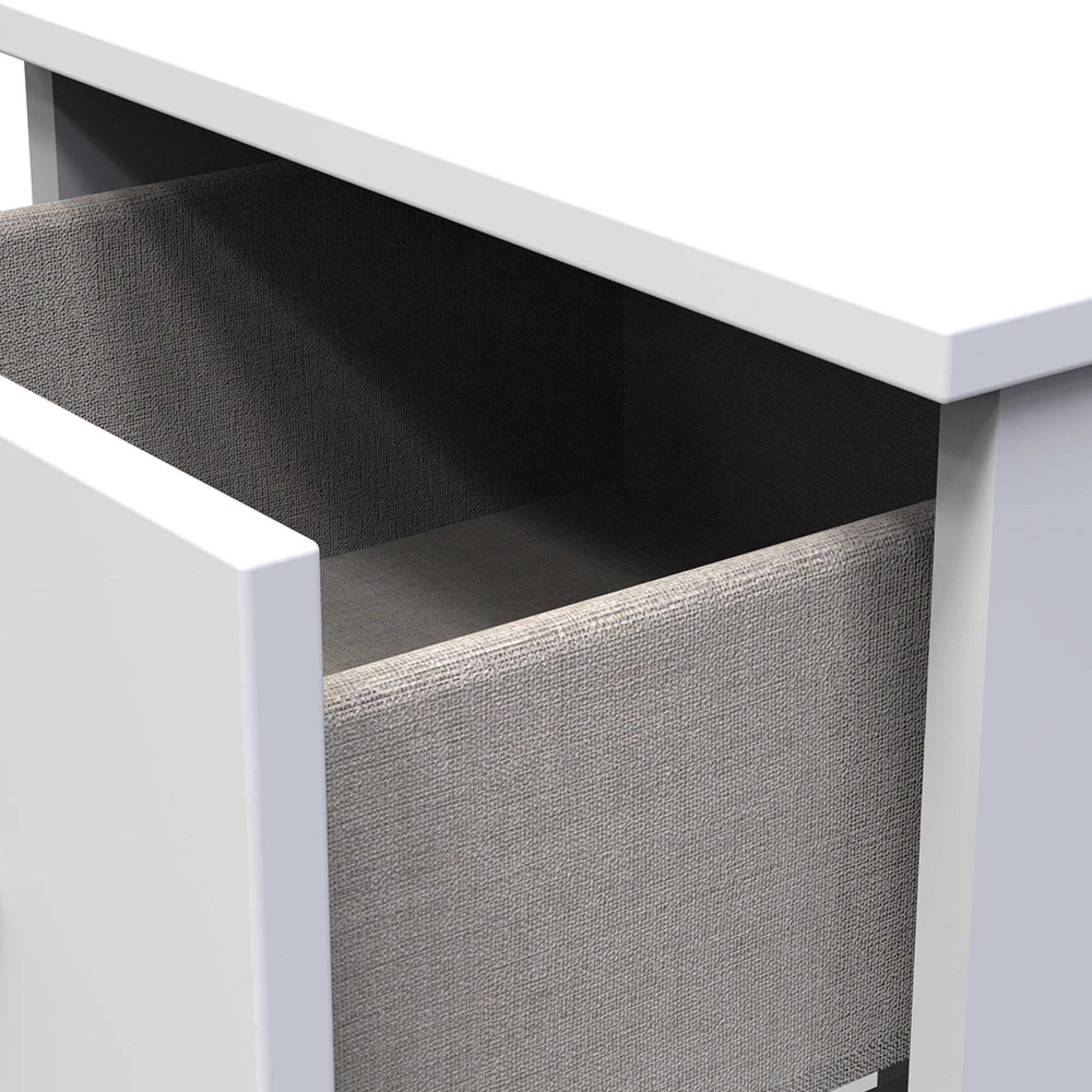 Avon Bedside Cabinet - 2 Drawer - White