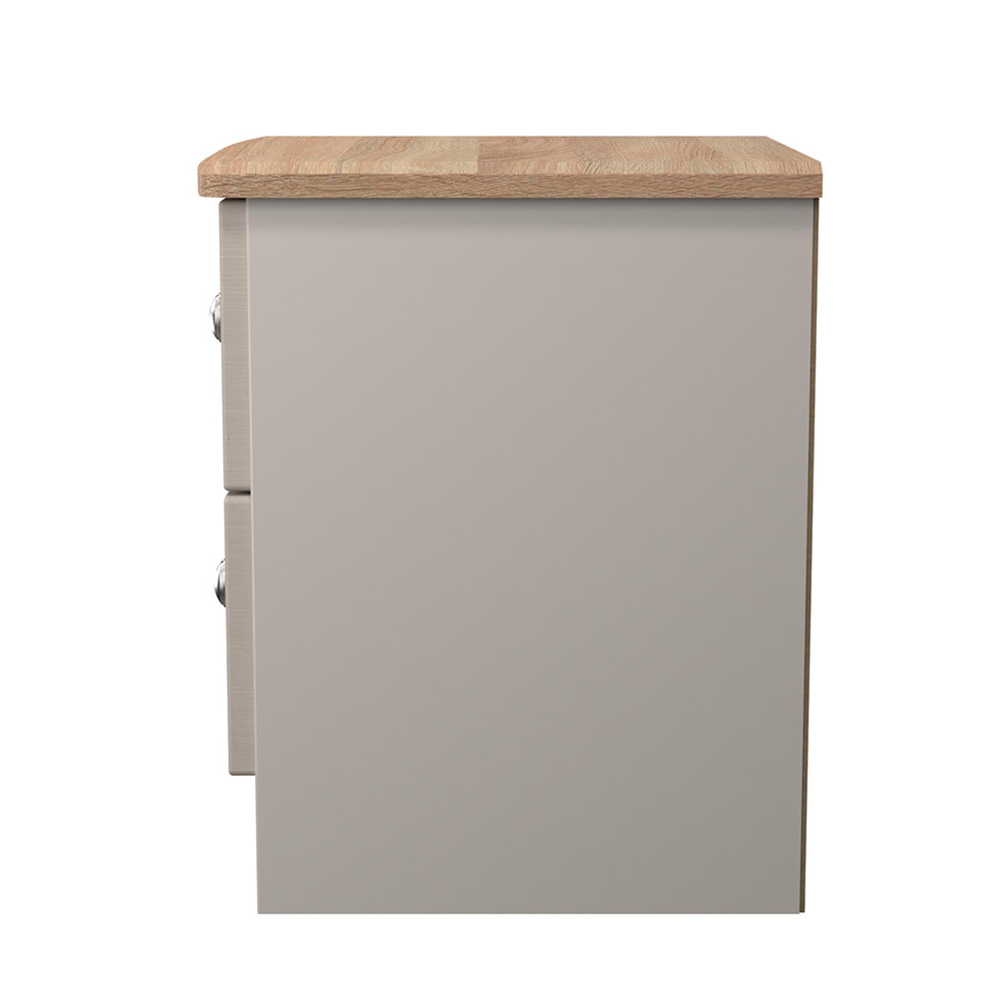 Sussex Bedside Cabinet - 2 Drawer - Cashmere and Oak