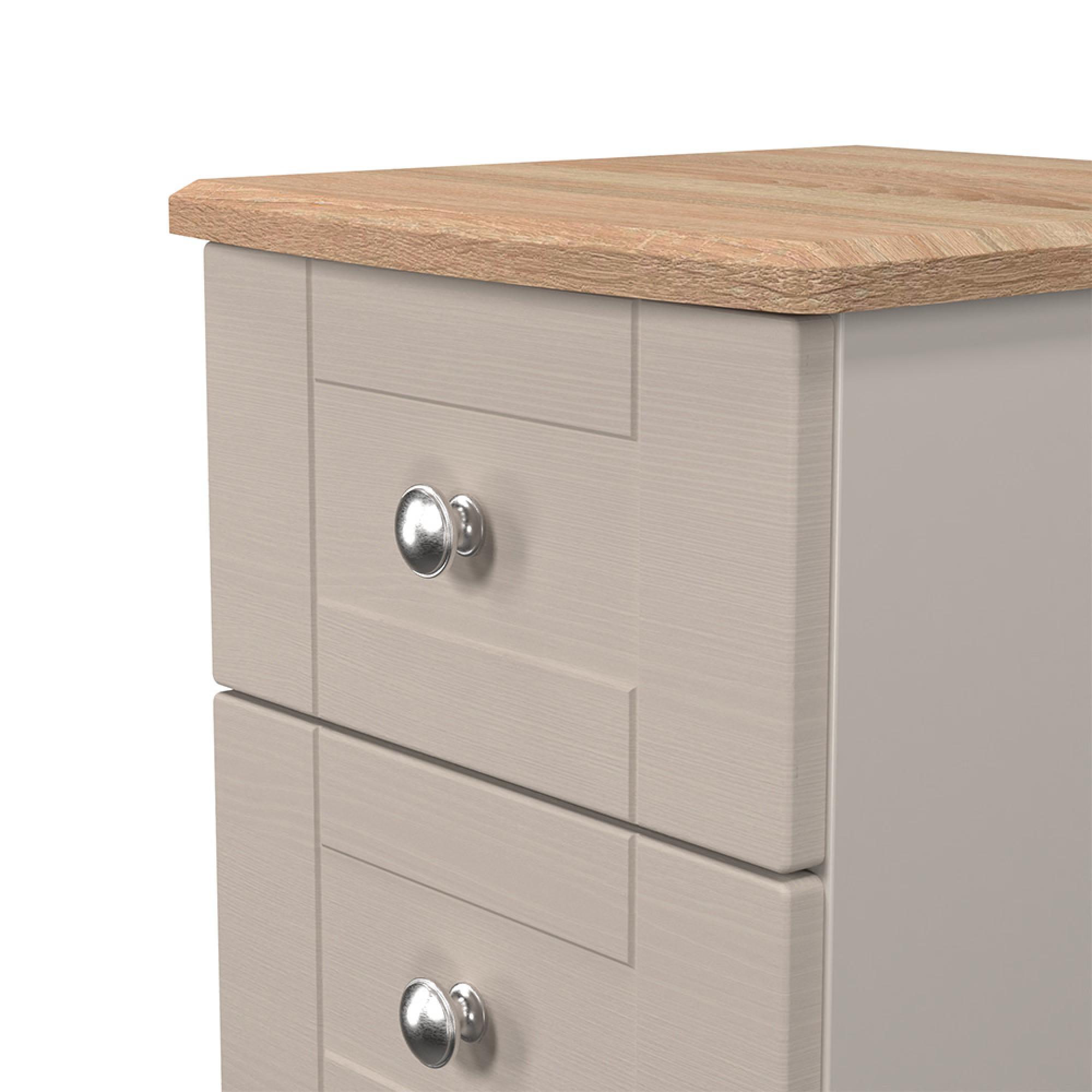 Sussex Bedside Cabinet - 2 Drawer - Cashmere and Oak