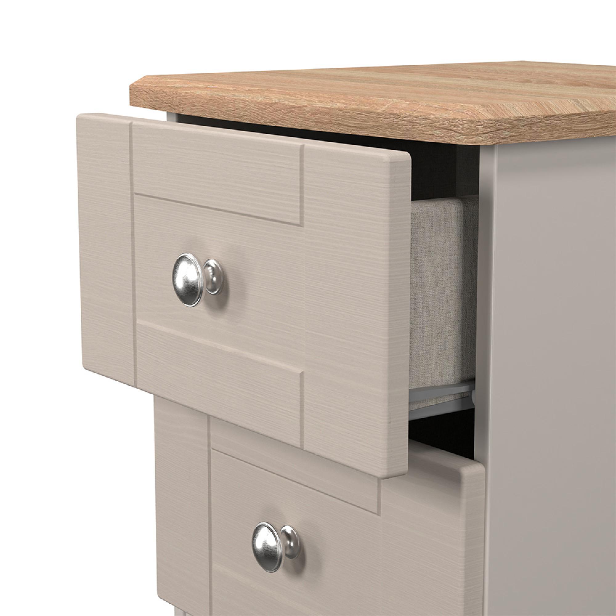 Sussex Bedside Cabinet - 2 Drawer - Cashmere and Oak