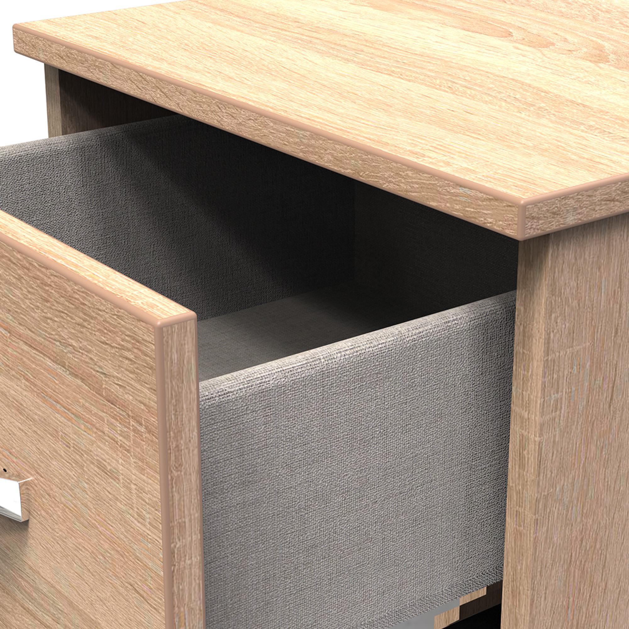 Avon Bedside Cabinet - 2 Drawer - Oak