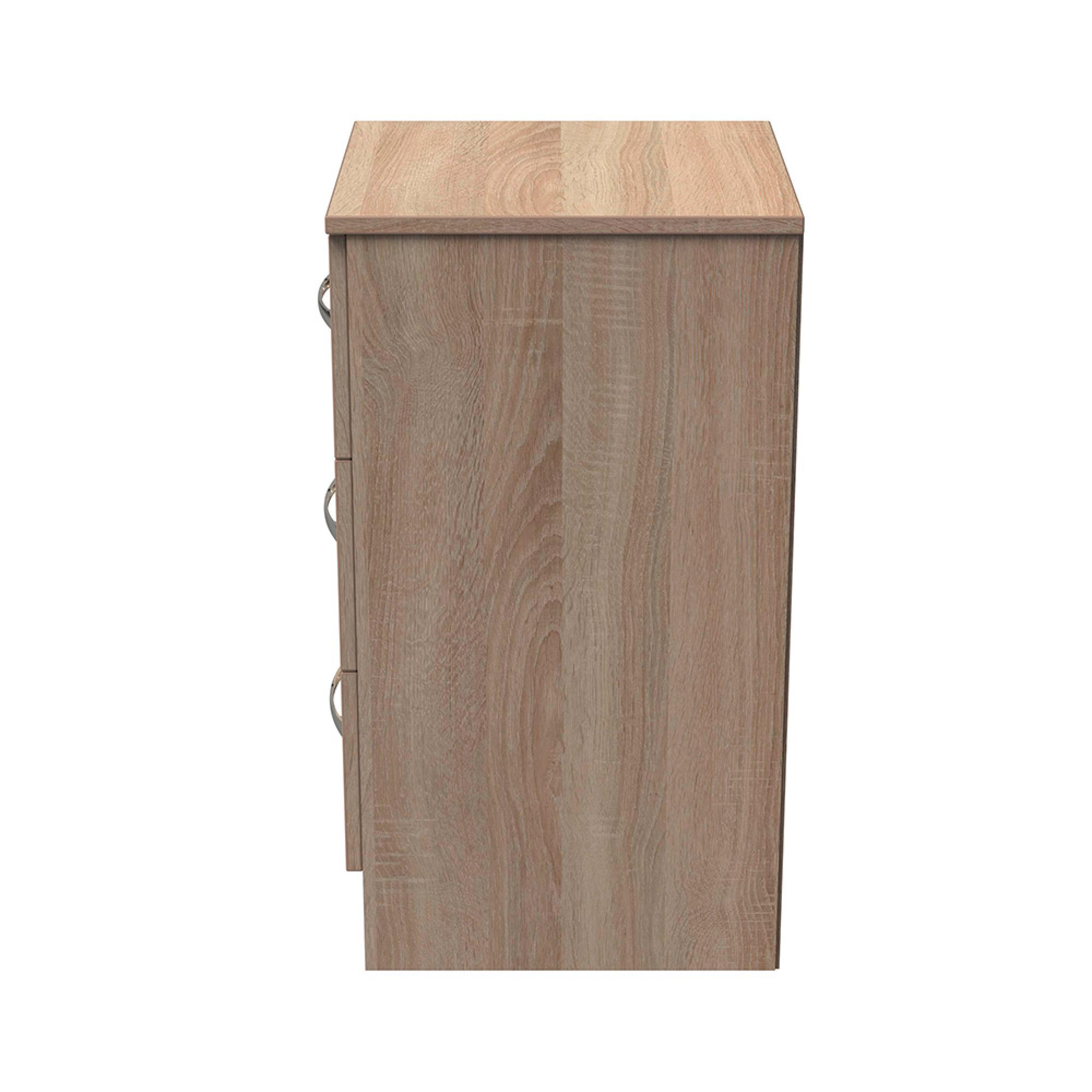 Avon Bedside Cabinet - 3 Drawer - Oak