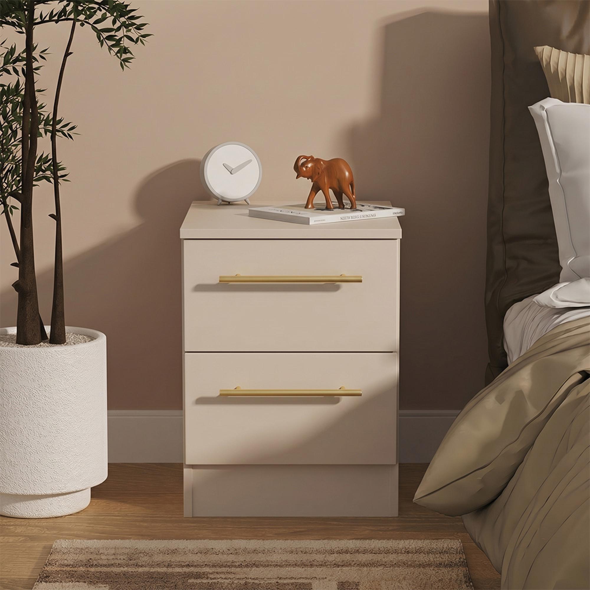 Haworth Bedside Cabinet - 2 Drawer - Cashmere