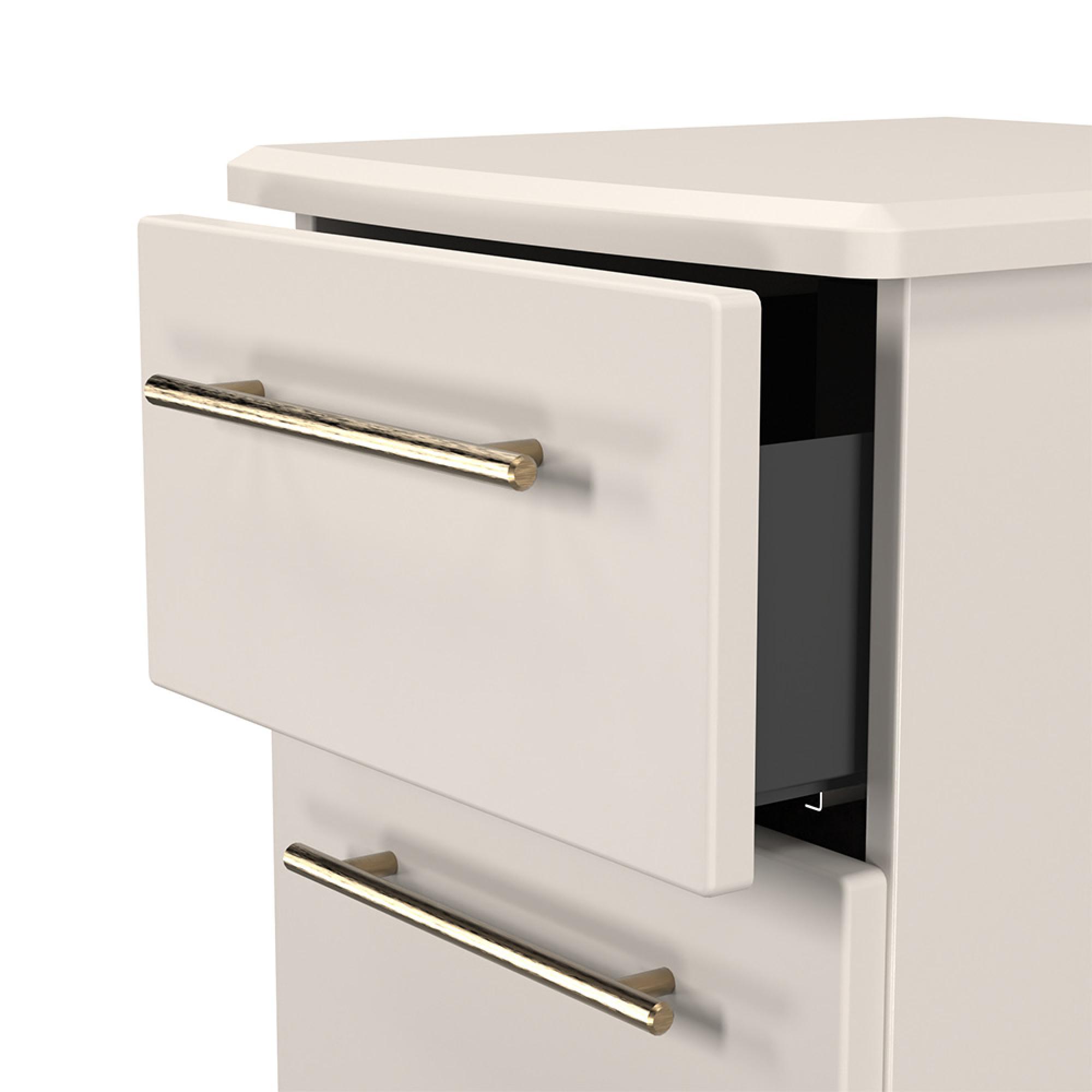 Haworth Bedside Cabinet - 3 Drawer - Cashmere