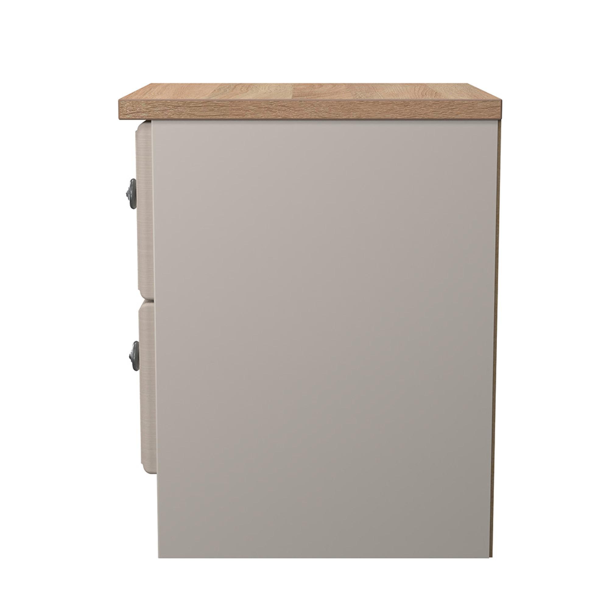 Norfolk Bedside Cabinet - 2 Drawer - Cashmere and Oak