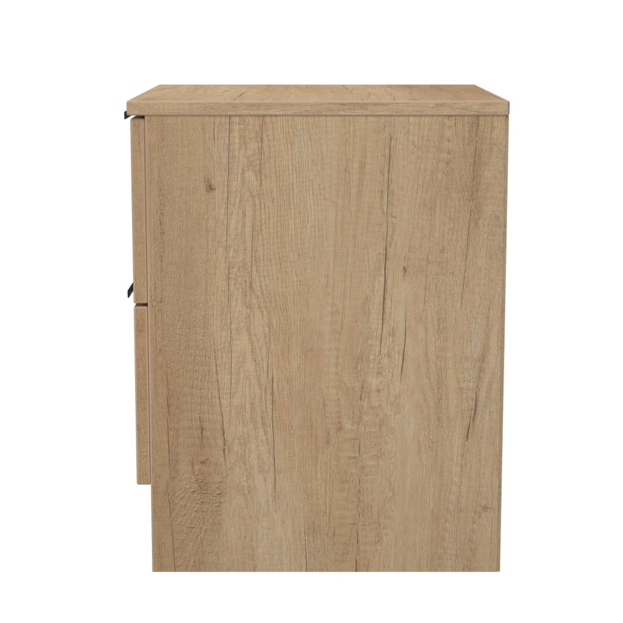 Java Fluted Bedside Cabinet - 2 Drawer - Natural and Nebraska