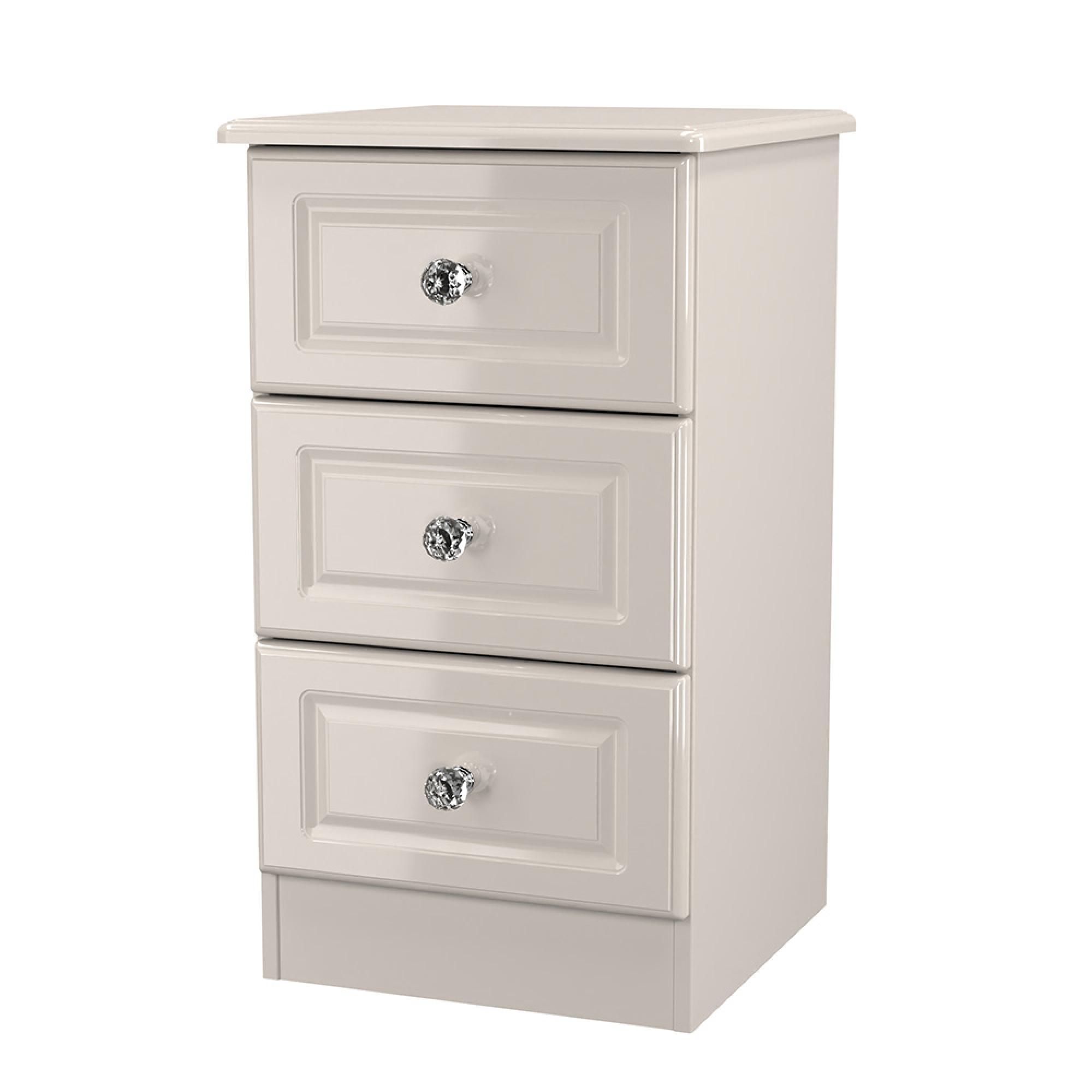 Balmoral Bedside Cabinet - 3 Drawer - Cashmere