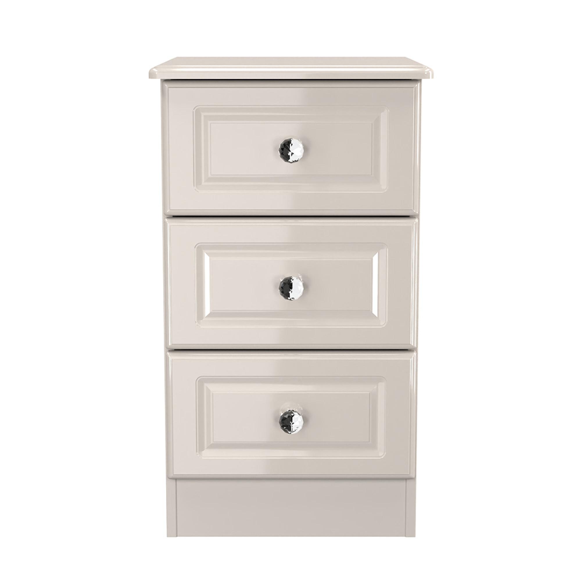 Balmoral Bedside Cabinet - 3 Drawer - Cashmere