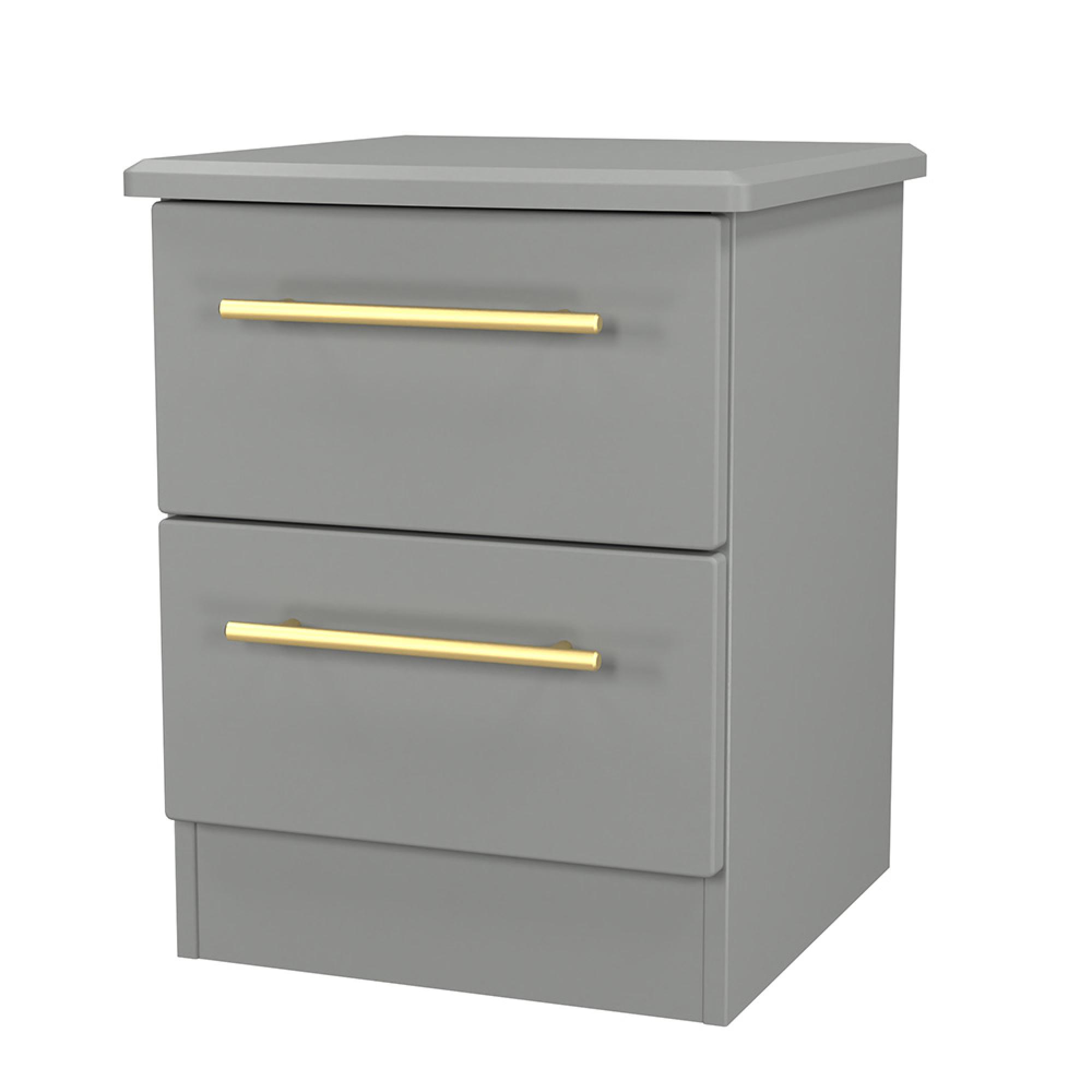 Haworth Bedside Cabinet - 2 Drawer - Grey