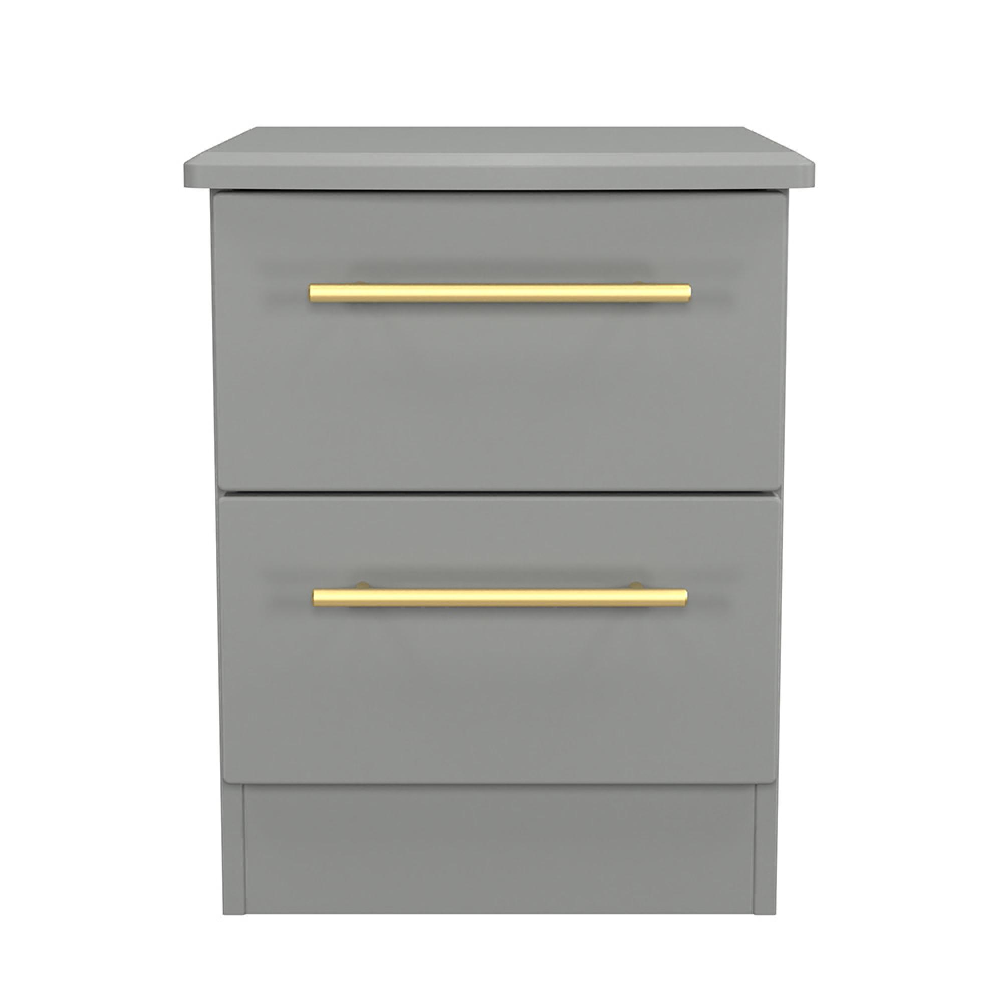 Haworth Bedside Cabinet - 2 Drawer - Grey