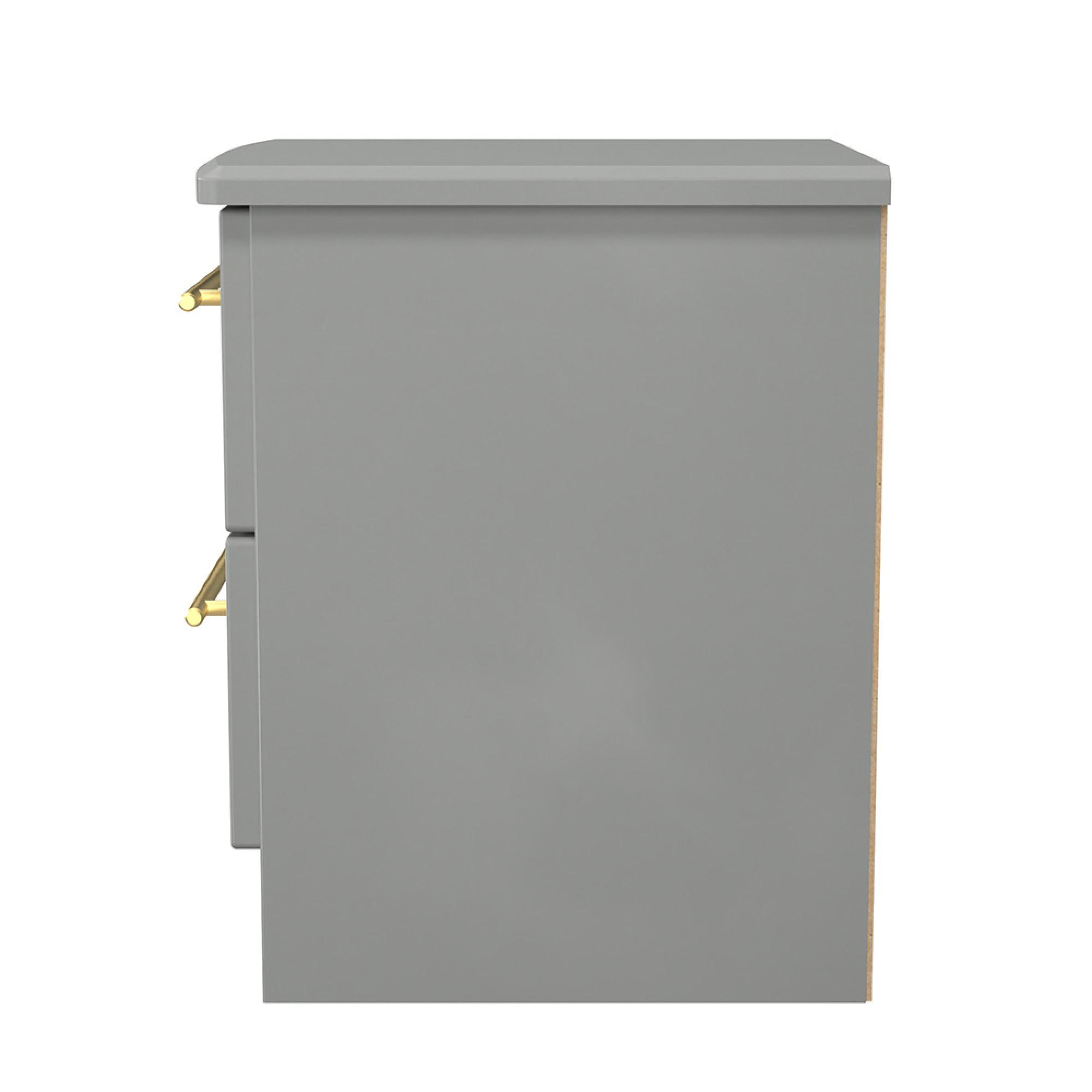 Haworth Bedside Cabinet - 2 Drawer - Grey