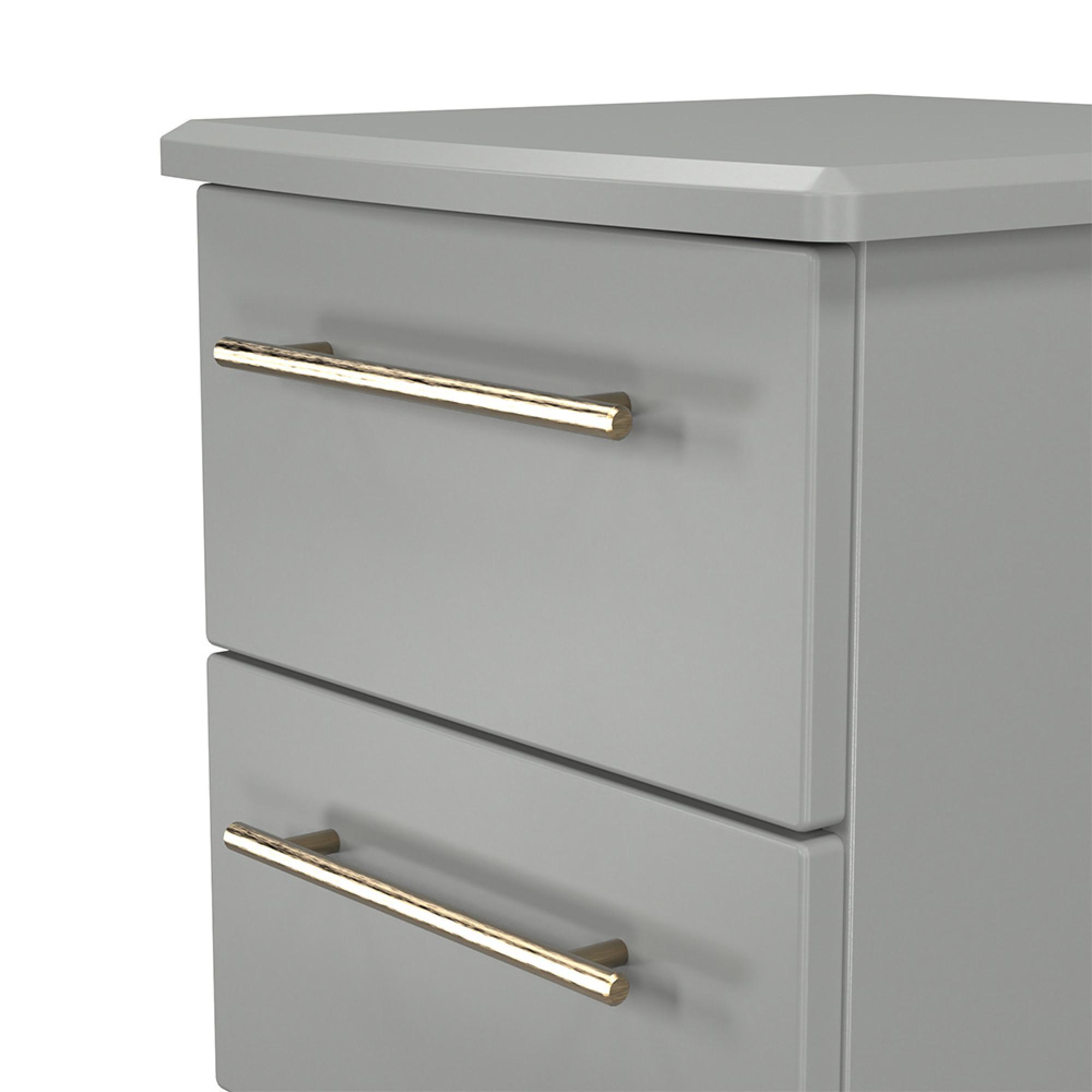 Haworth Bedside Cabinet - 3 Drawer - Grey