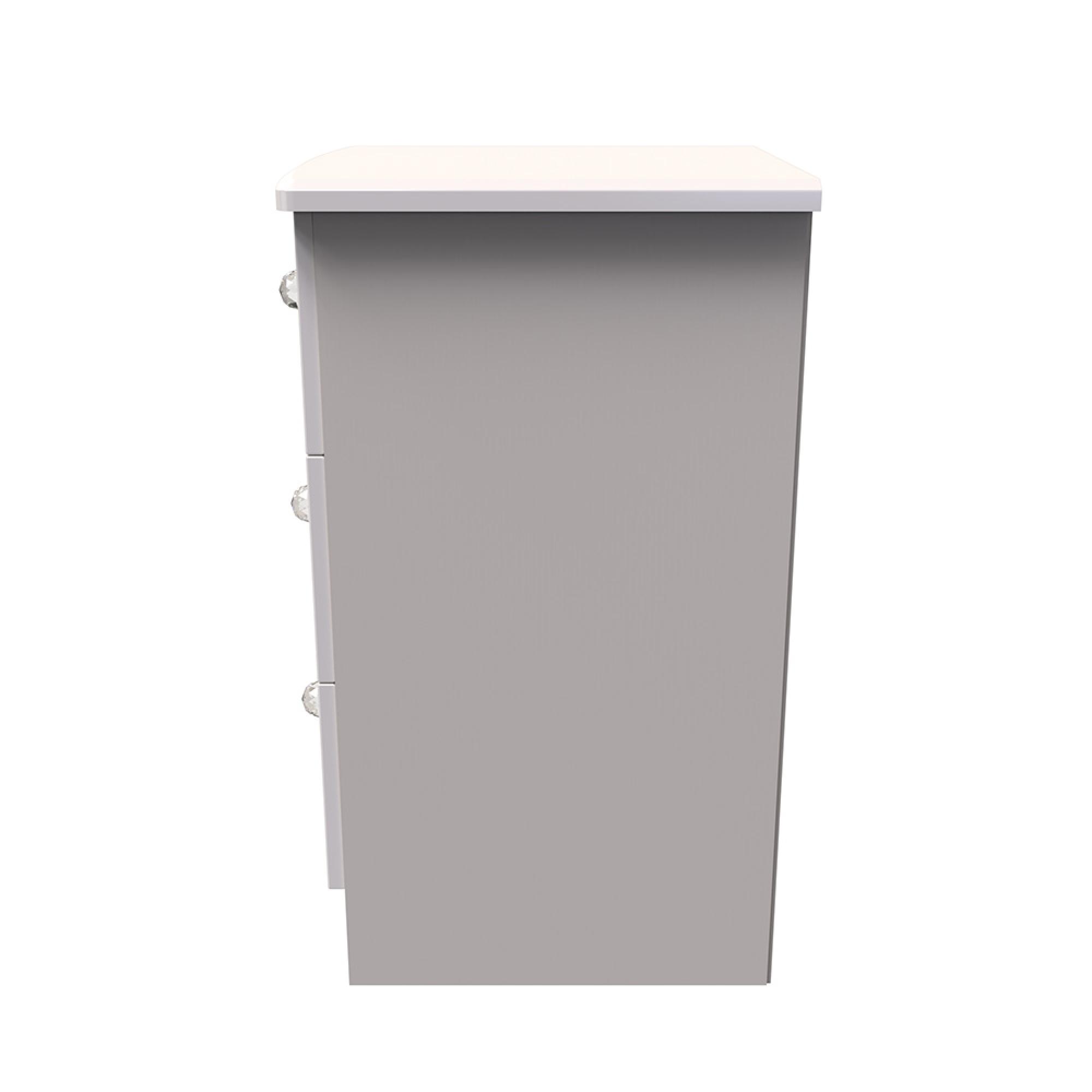 Lumiere Bedside Cabinet - 3 Drawer - Cashmere