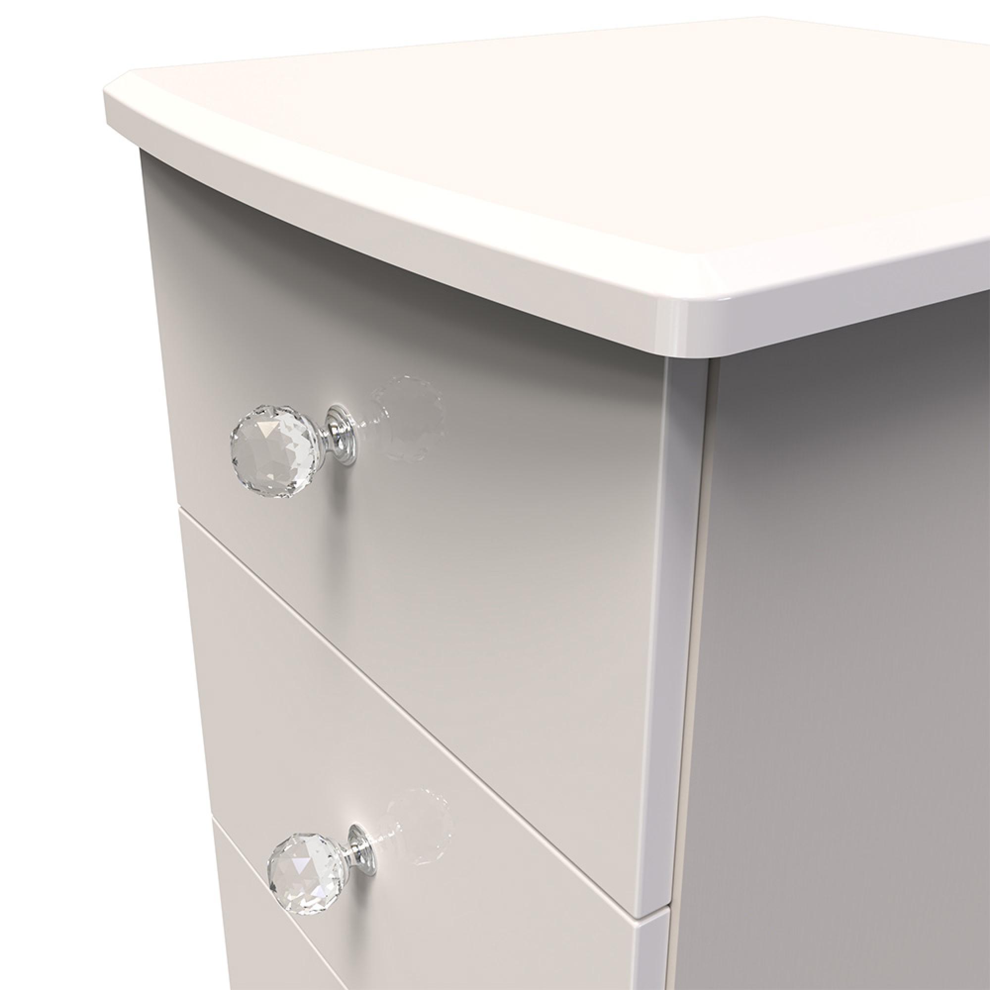 Lumiere Bedside Cabinet - 3 Drawer - Cashmere