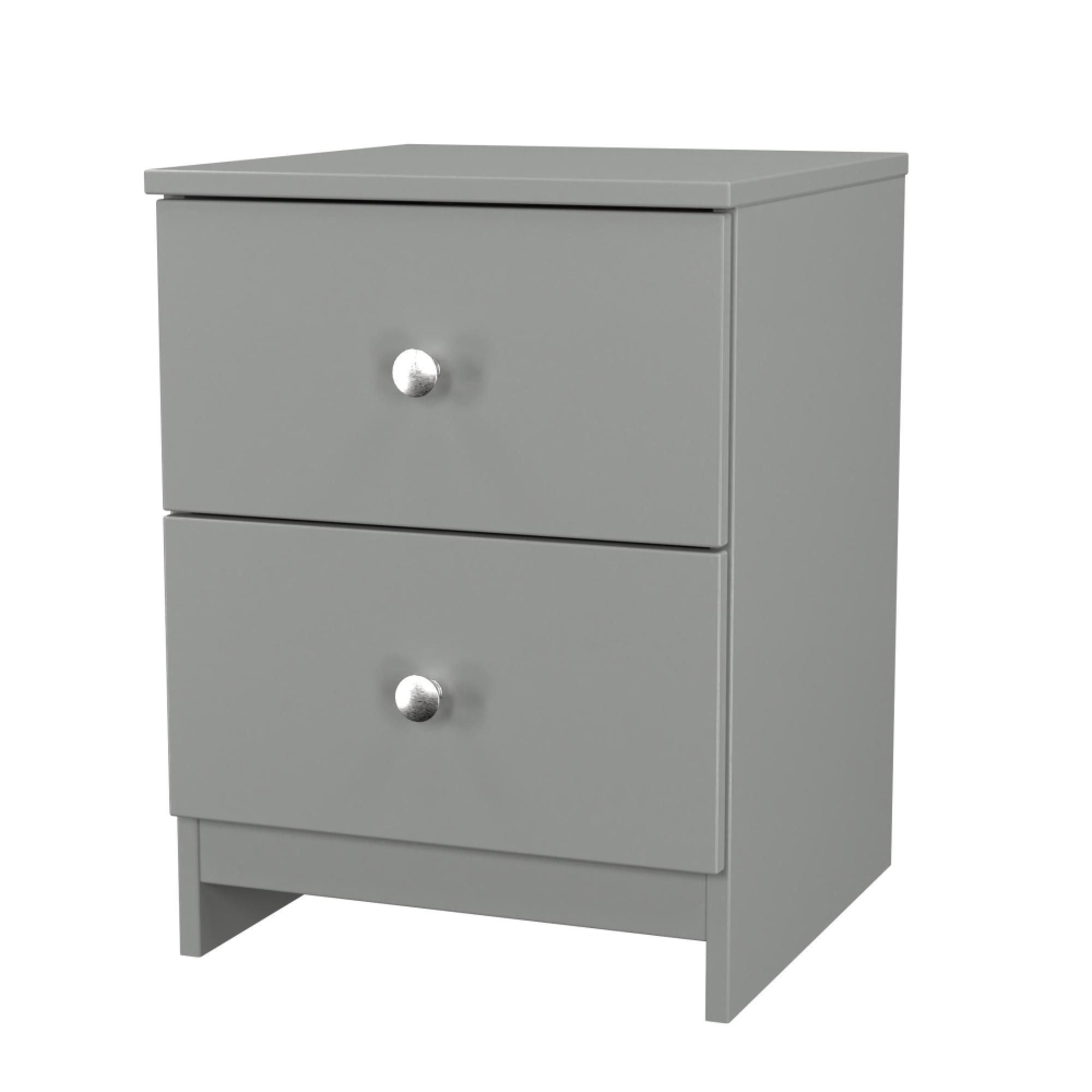 Yarmouth Bedside Cabinet - 2 Drawer - Dusk Grey