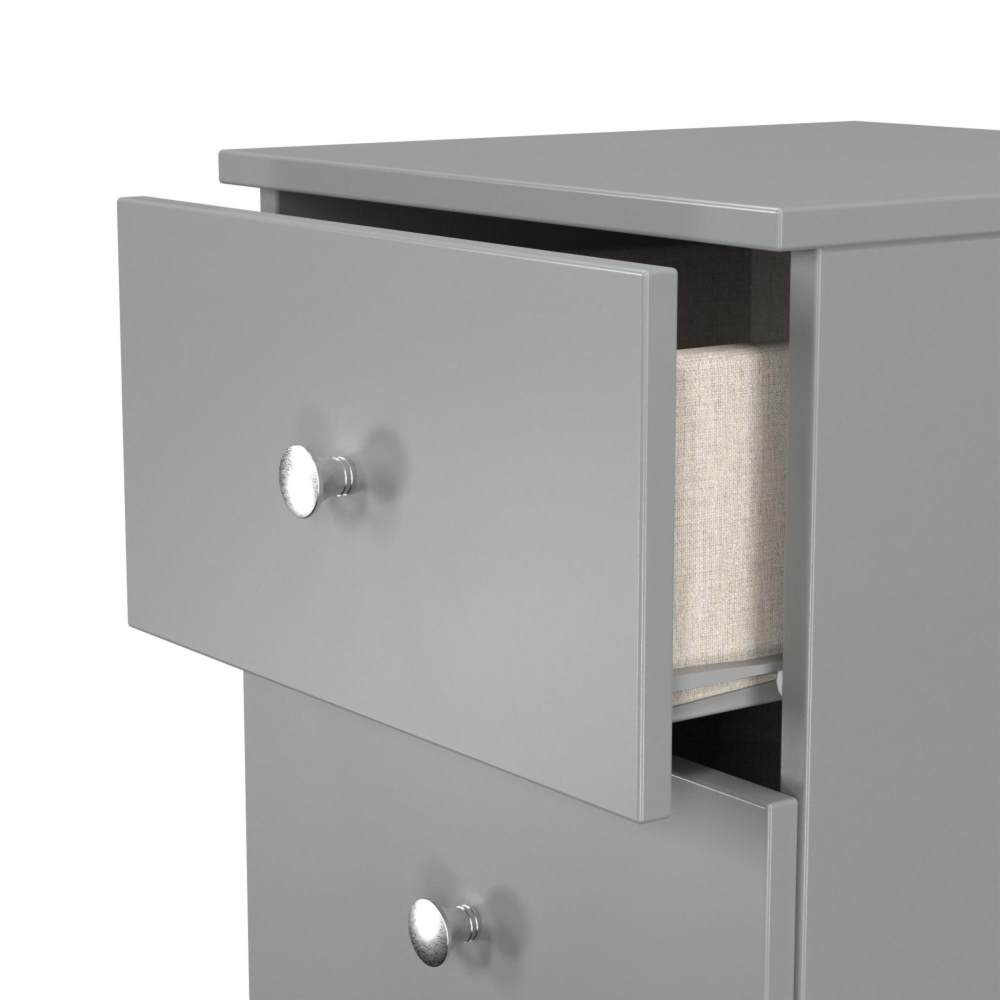 Yarmouth Bedside Cabinet - 2 Drawer - Dusk Grey