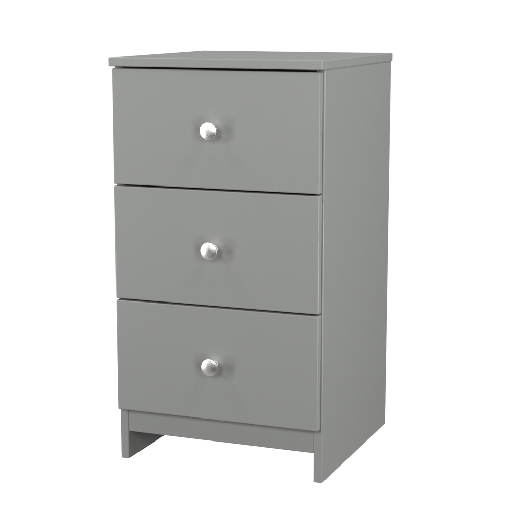 Yarmouth Bedside Cabinet - 3 Drawer - Dusk Grey