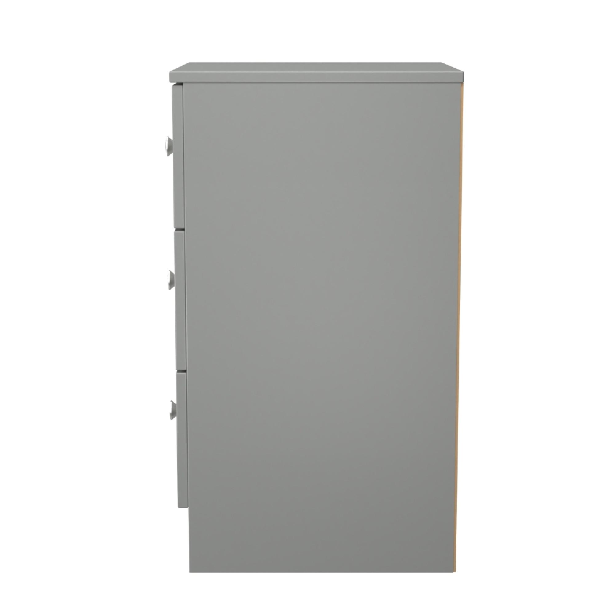 Yarmouth Bedside Cabinet - 3 Drawer - Dusk Grey