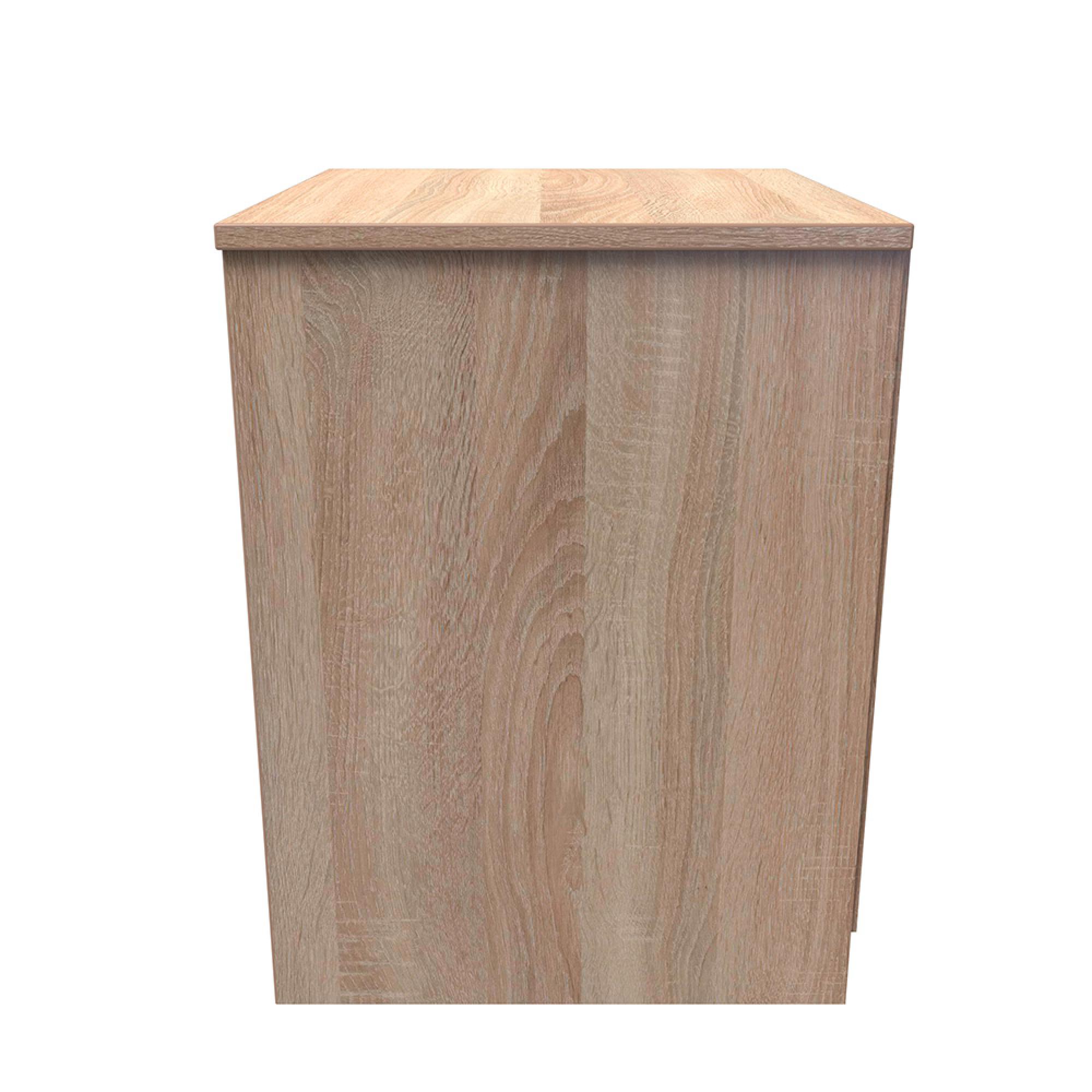 Monaco Bedside Cabinet - 2 Drawer - White Matt and Oak