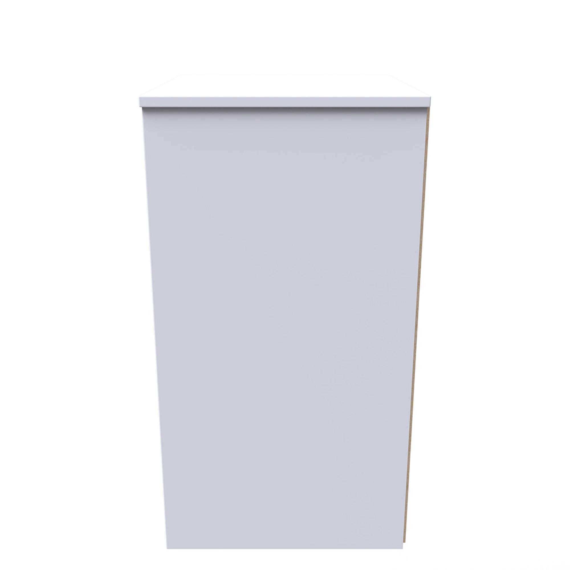 Monaco Bedside Cabinet - 3 Drawer - Cashmere Gloss and White