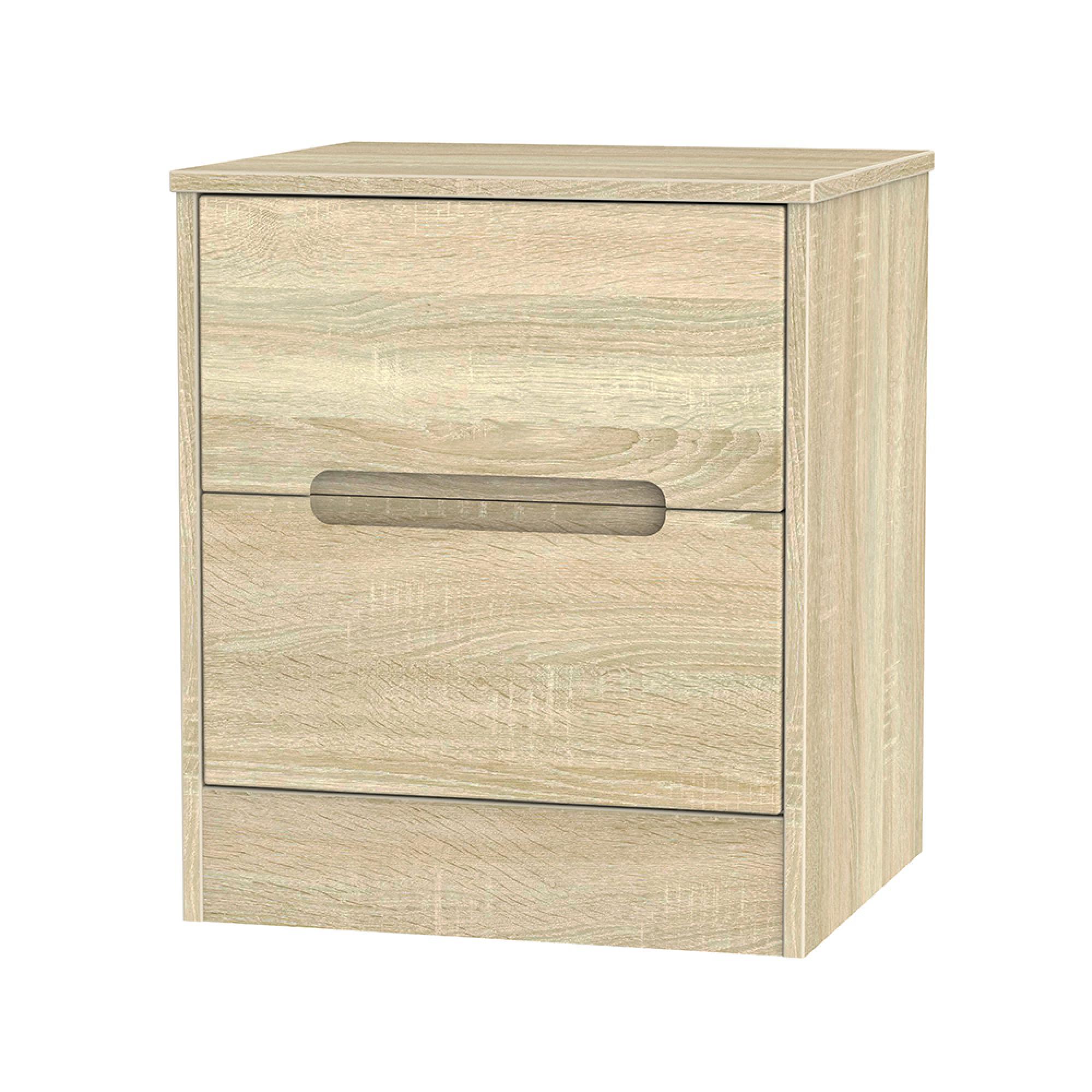 Monaco Bedside Cabinet - 2 Drawer - Oak