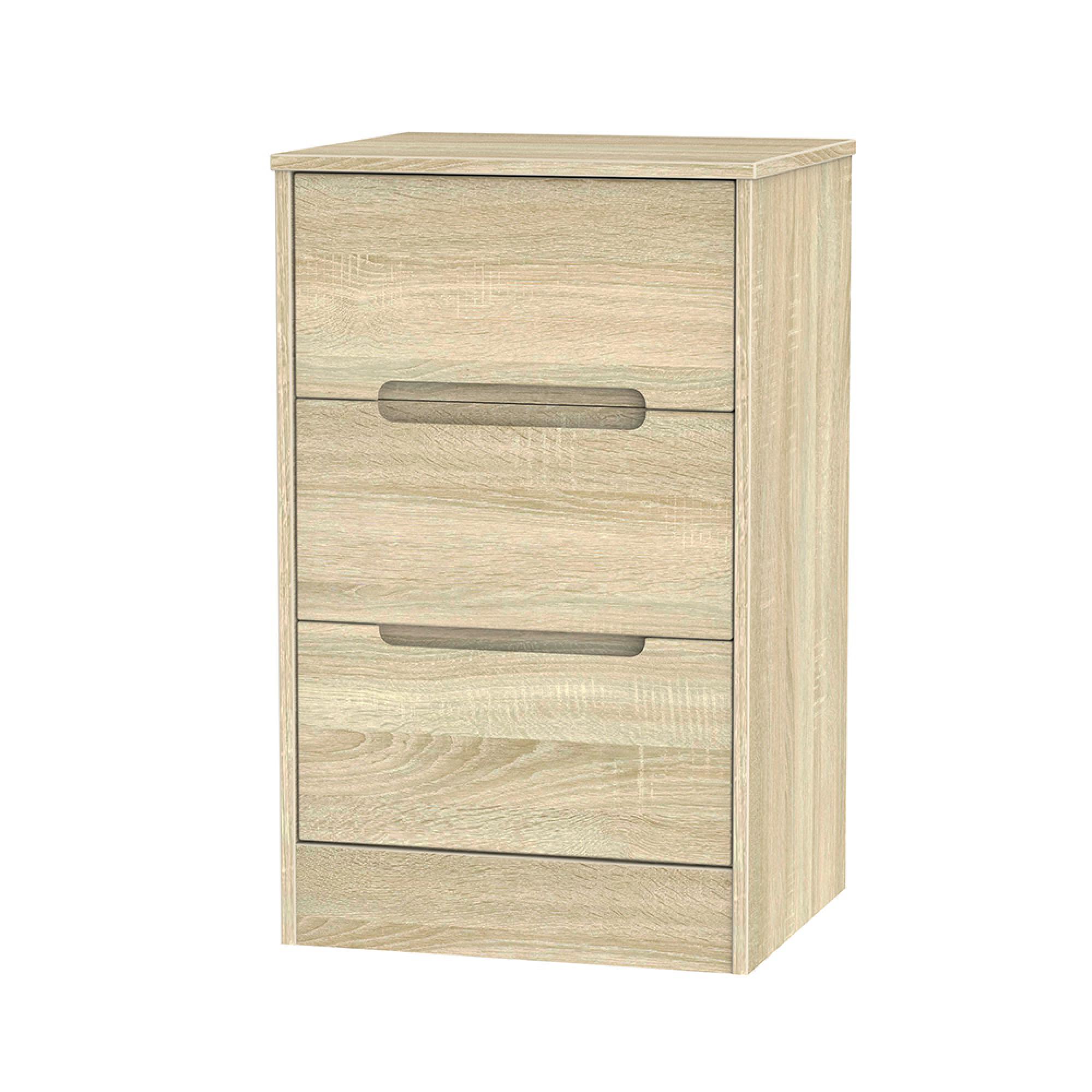 Monaco Bedside Cabinet - 3 Drawer - Oak