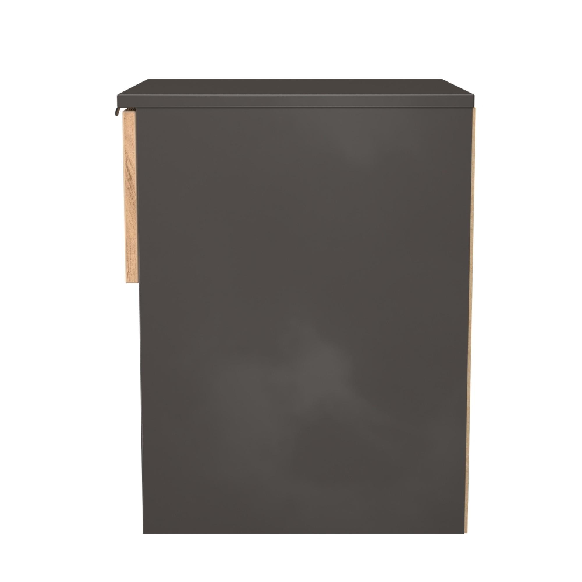 Bora Bedside Cabinet - 1 Drawer - Gold Craft Oak and Graphite