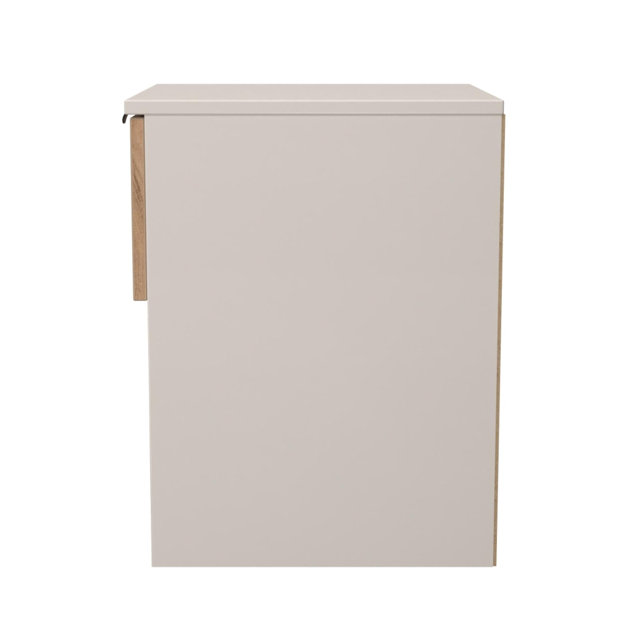 Bora Bedside Cabinet - 1 Drawer - Open Shelf - Gold Craft Oak and Kashmir Matt