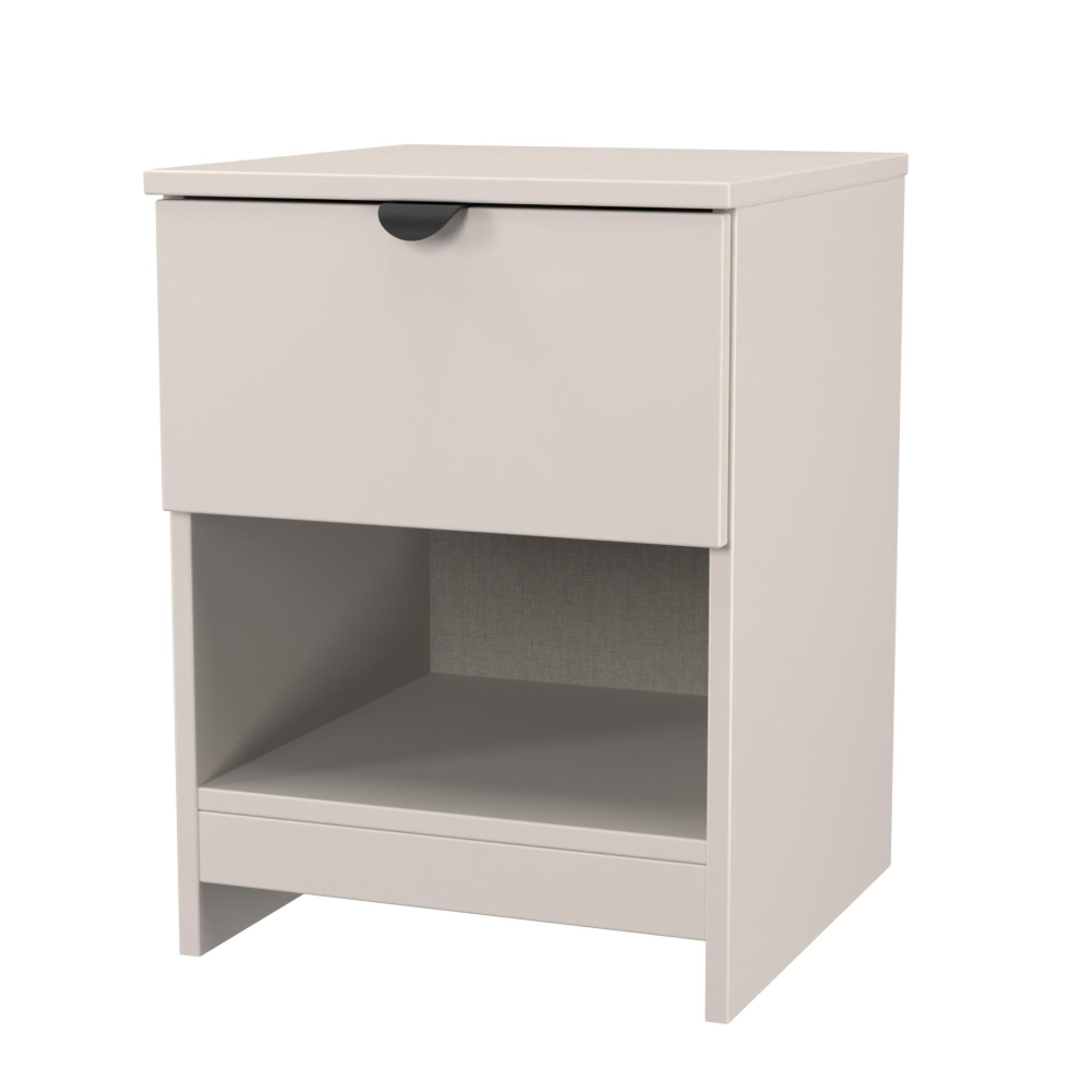 Bora Bedside Cabinet - 1 Drawer - Open Shelf - Kashmir Matt