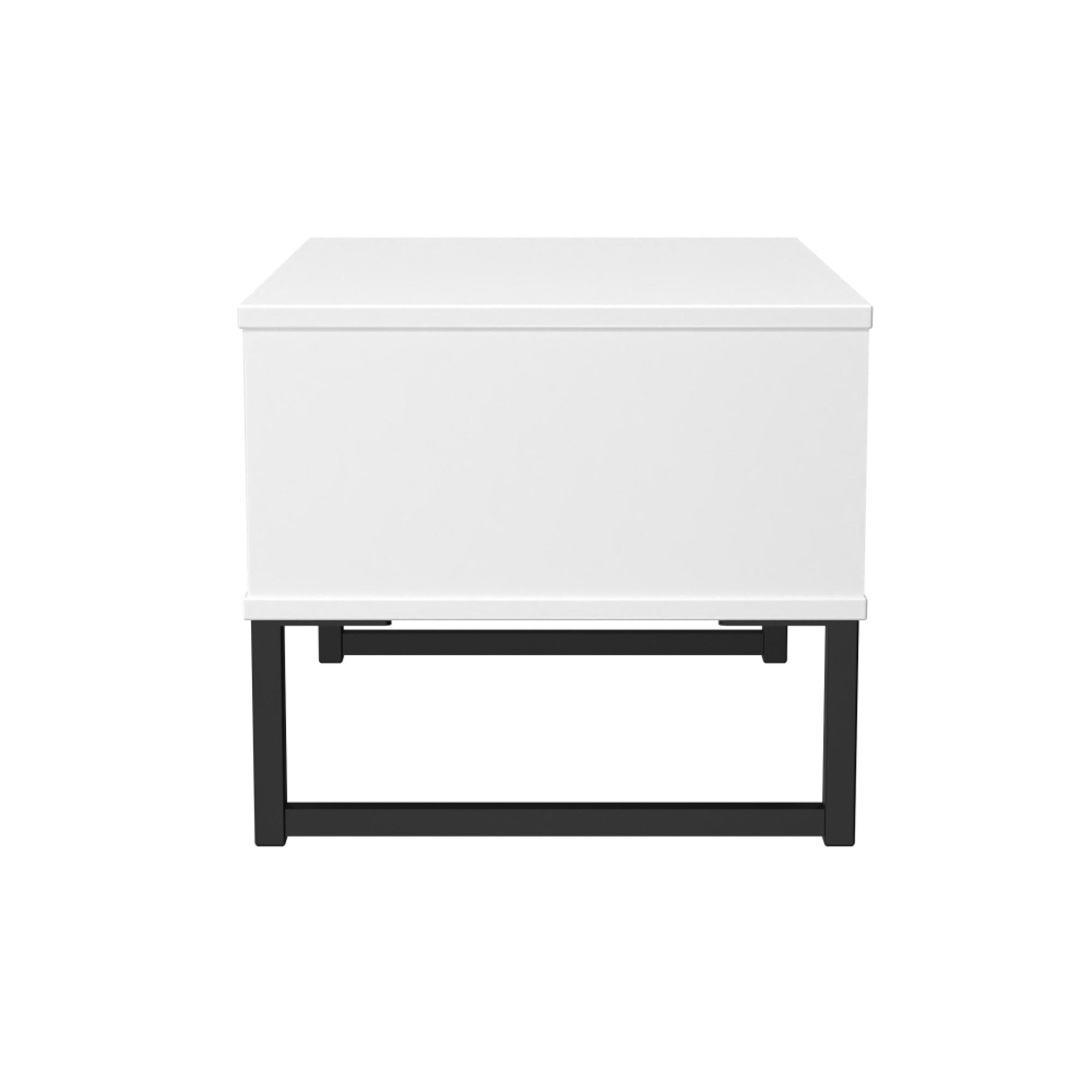 Fluted Bedside Cabinet - 1 Drawer - Midi - White Matt