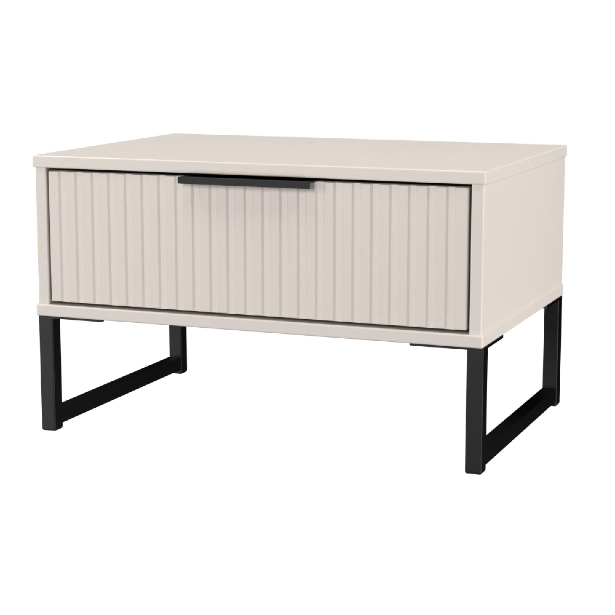 Fluted Bedside Cabinet - 1 Drawer - Midi - Kashmir Matt