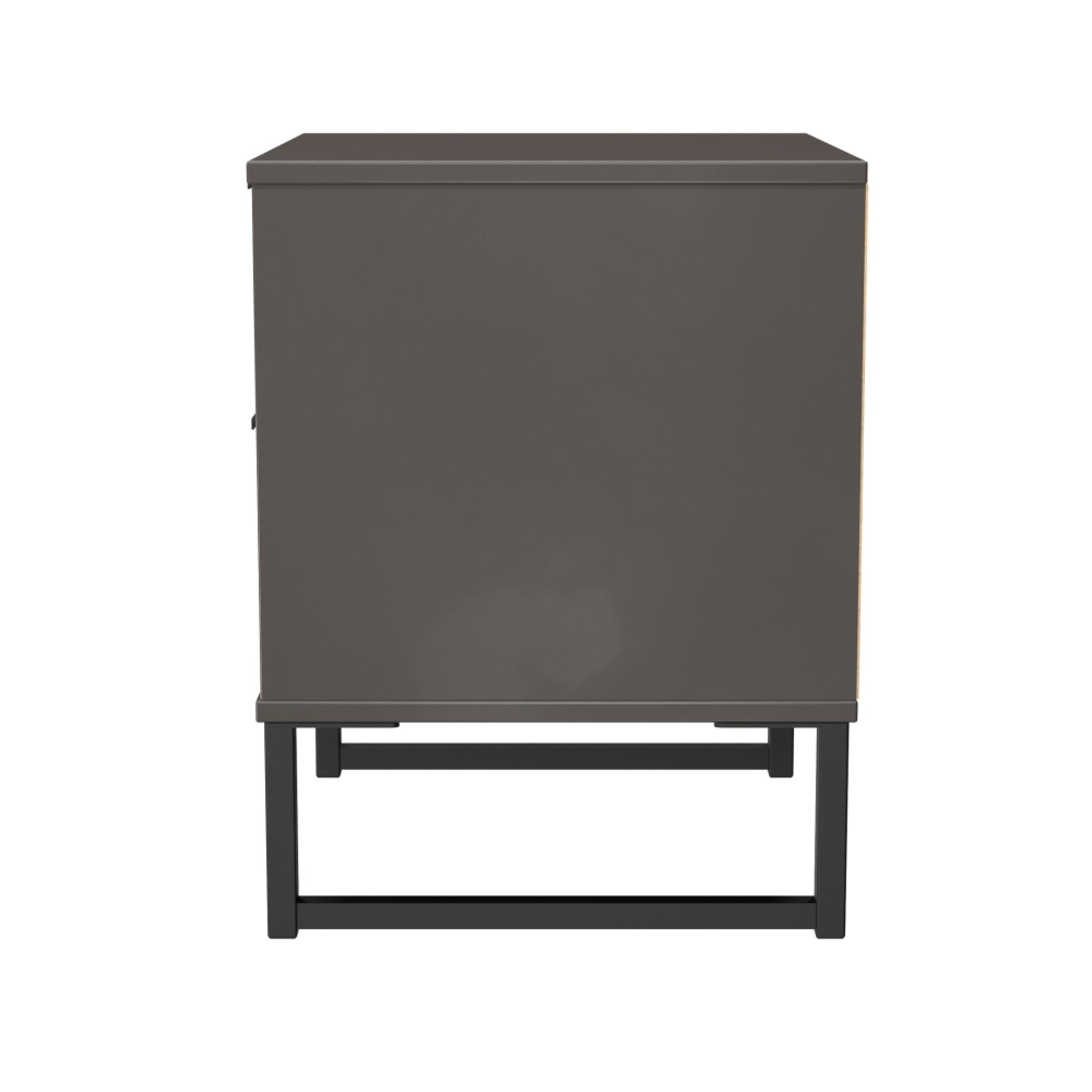 Fluted Bedside Cabinet - 2 Drawer - Graphite