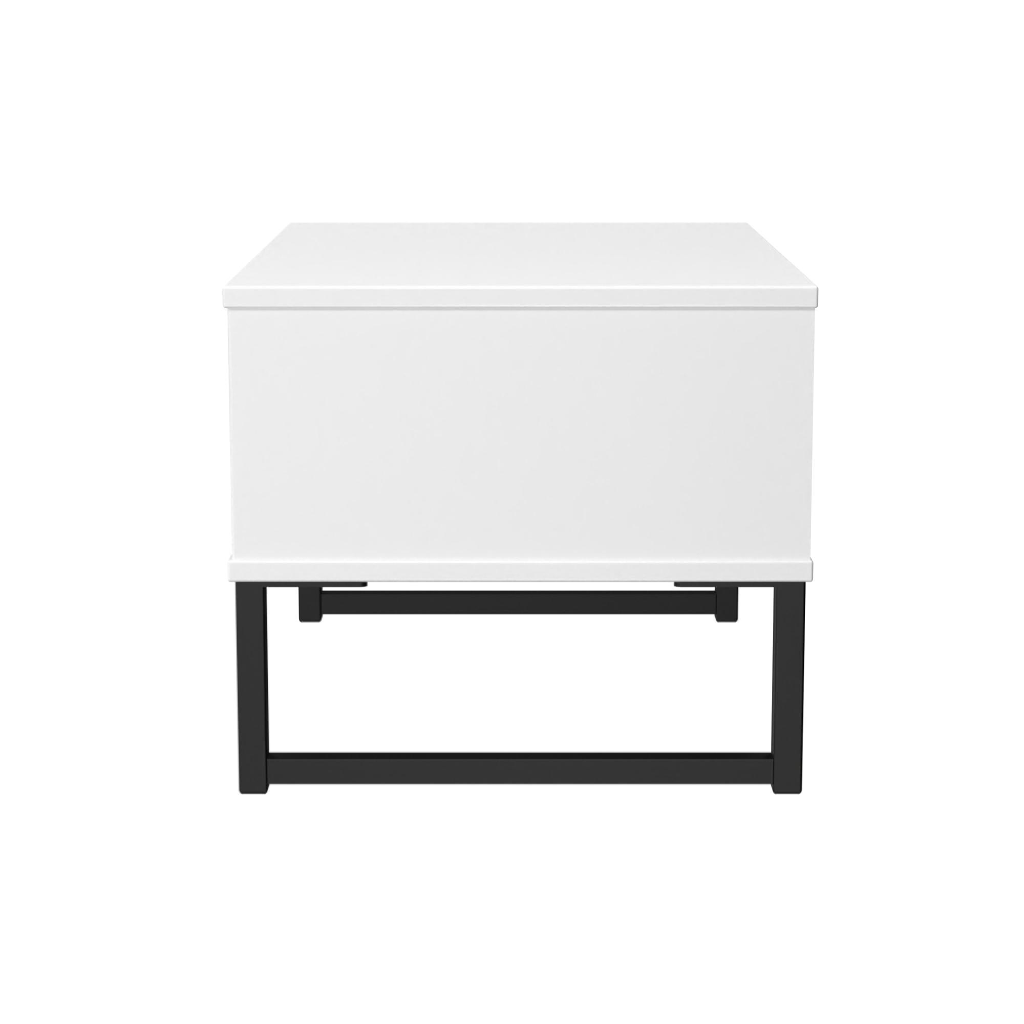 Fluted Bedside Cabinet - 1 Drawer - Midi - Duck and White Matt