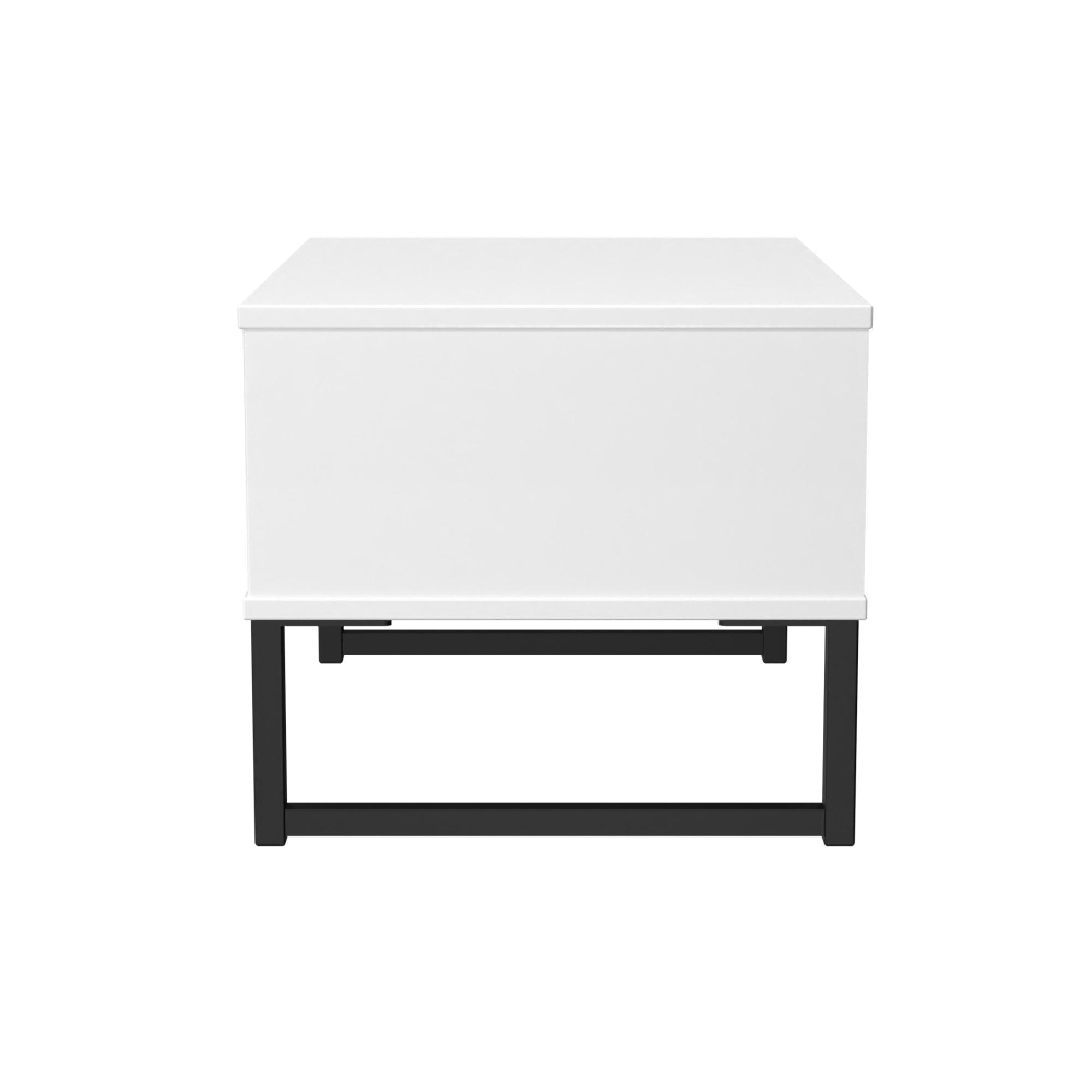 Fluted Bedside Cabinet - 1 Drawer - Midi - Reed Green and White Matt