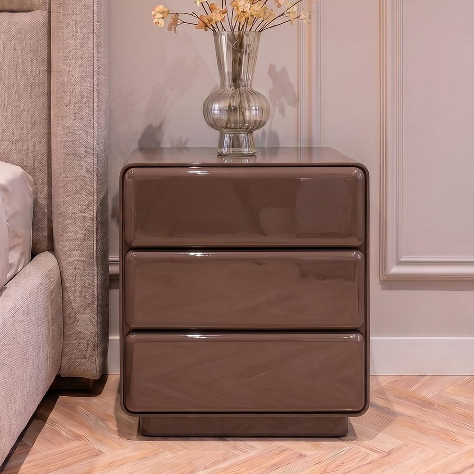 Demy Bedside Cabinet - 3 Drawer - Chestnut