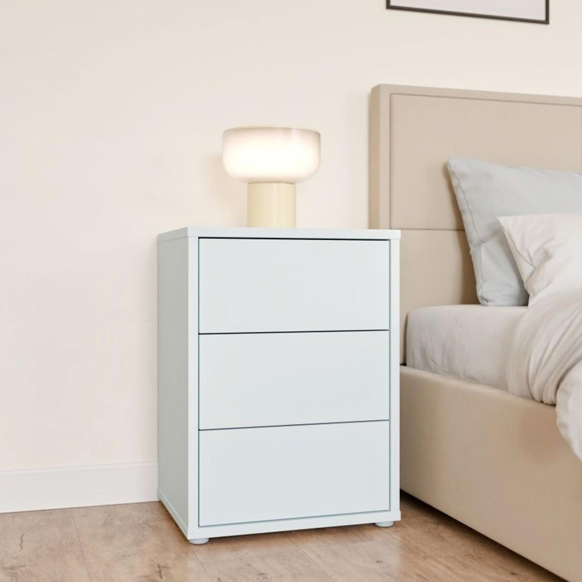 Alice Springs Bedside Cabinet - 3 Drawer - Light Grey