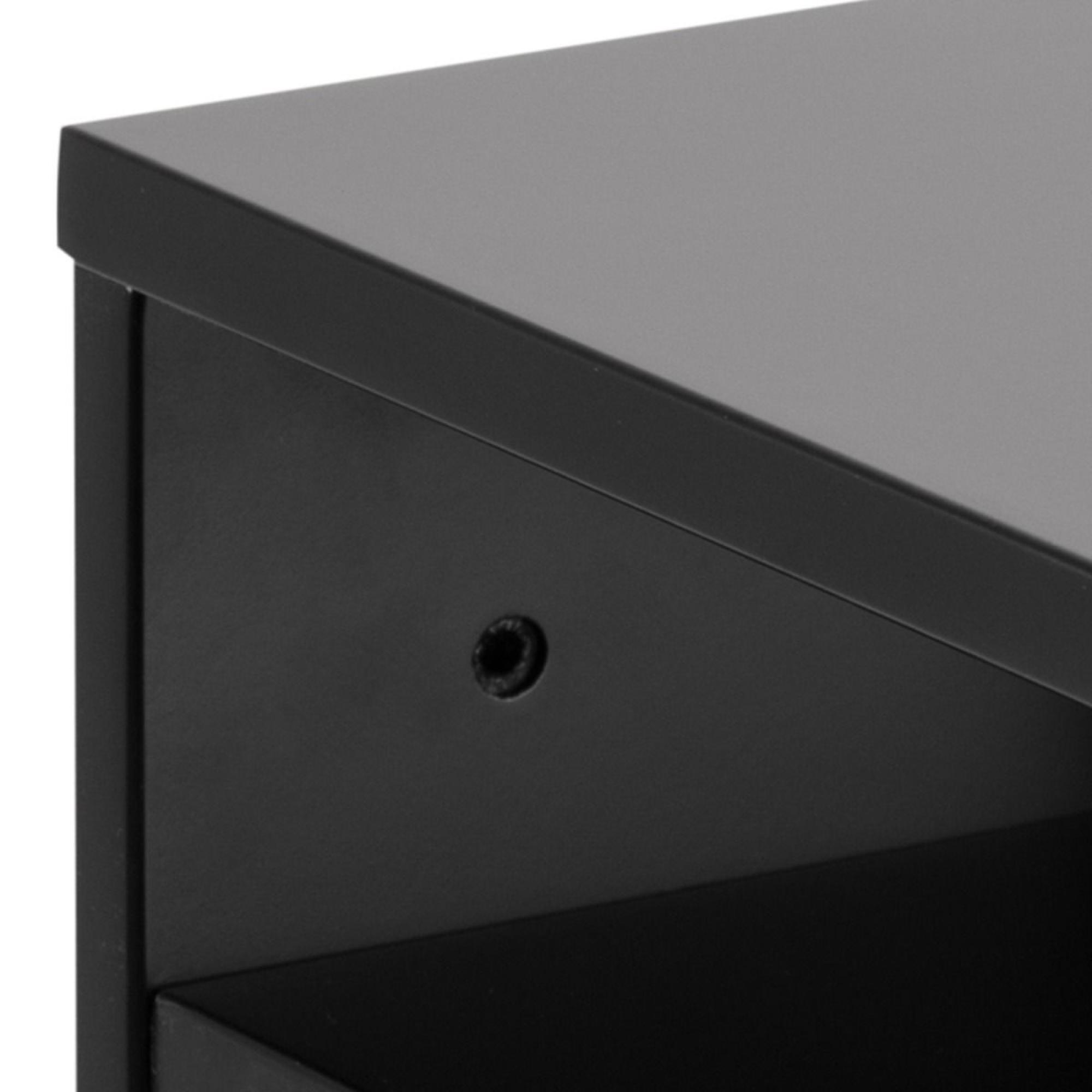 Ashlan Bedside Table - Floating - 1 Drawer - Black