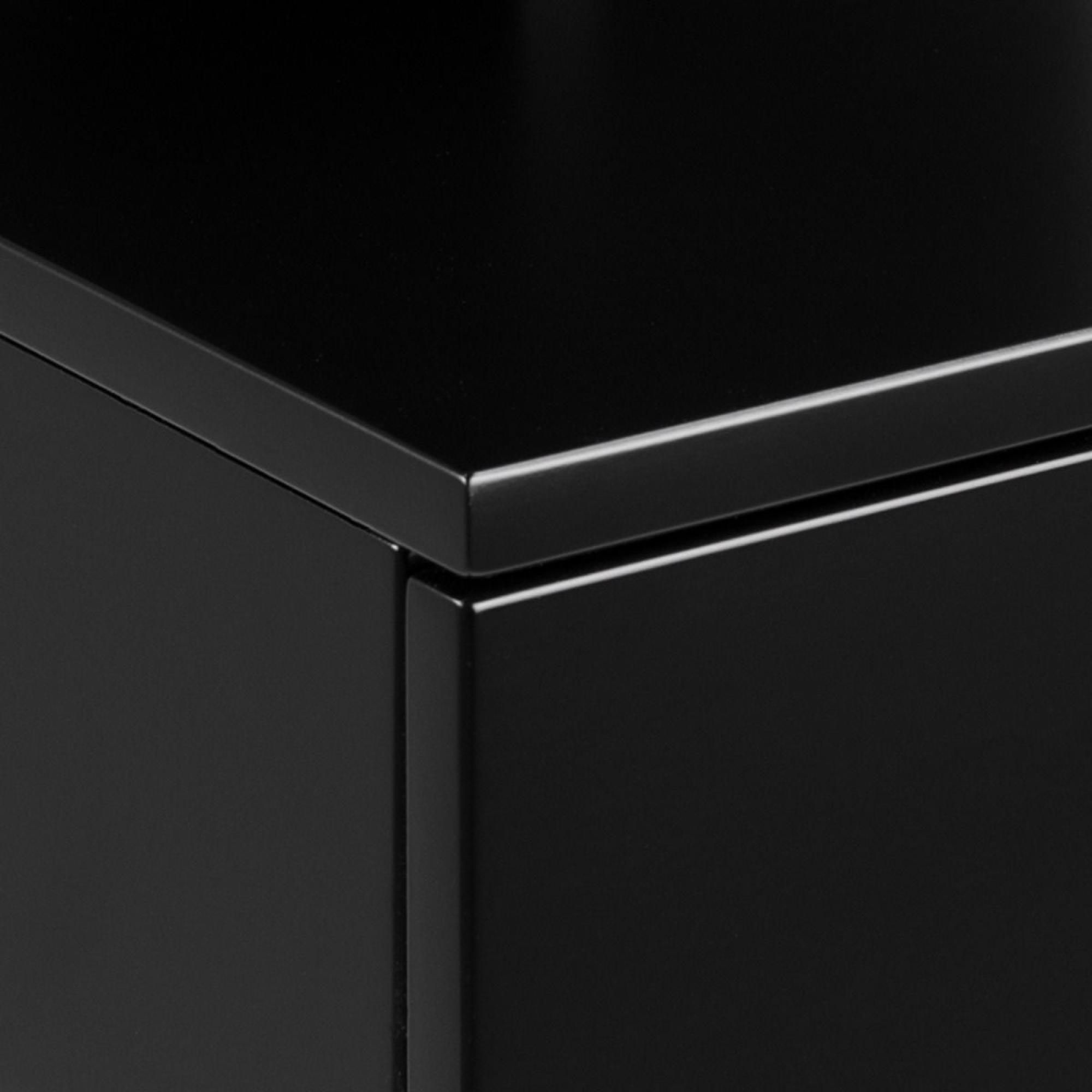 Ashlan Bedside Table - Floating - 1 Drawer - Black