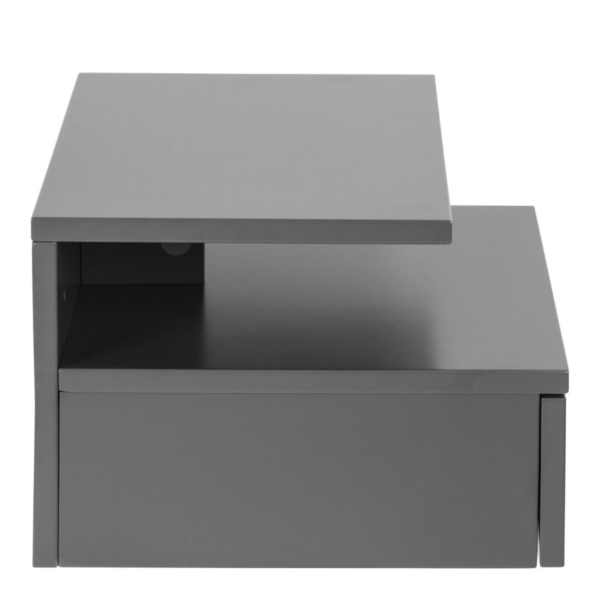 Ashlan Bedside Table - Floating - 1 Drawer - Grey