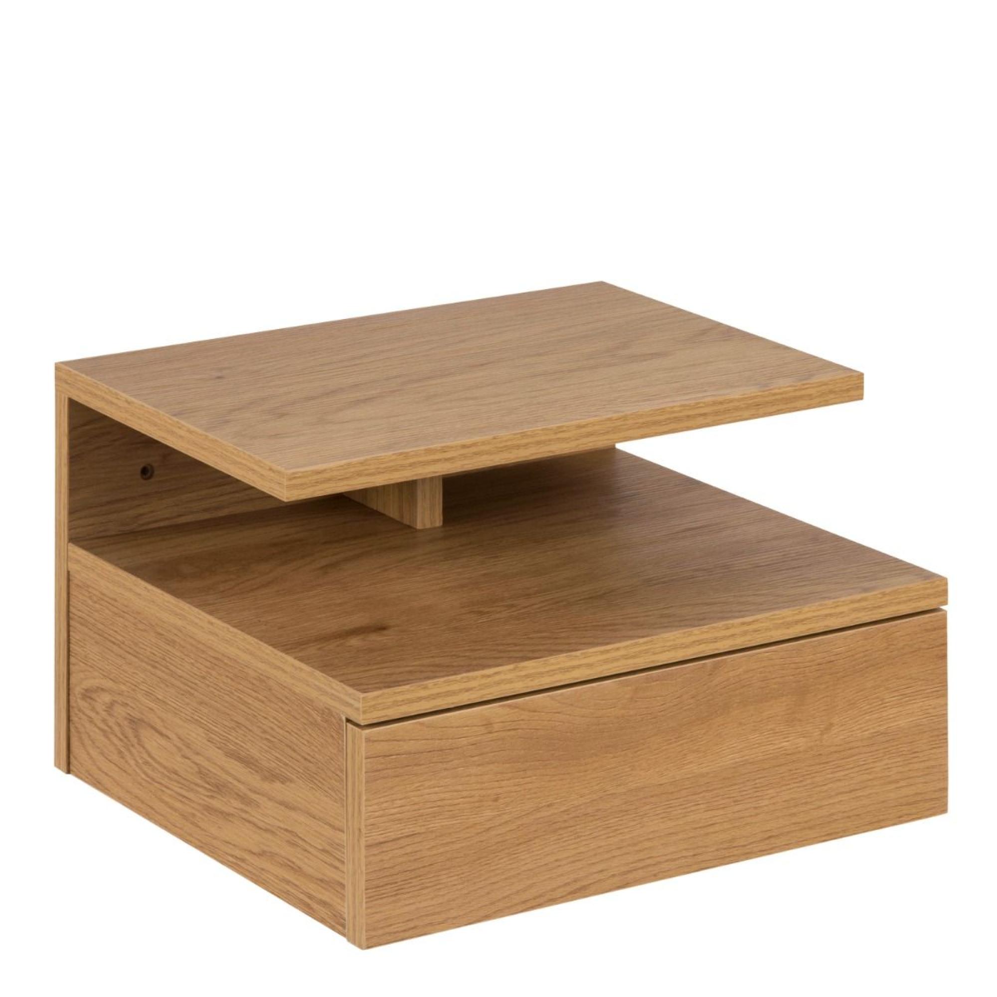 Ashlan Bedside Table - Floating - 1 Drawer - Oak