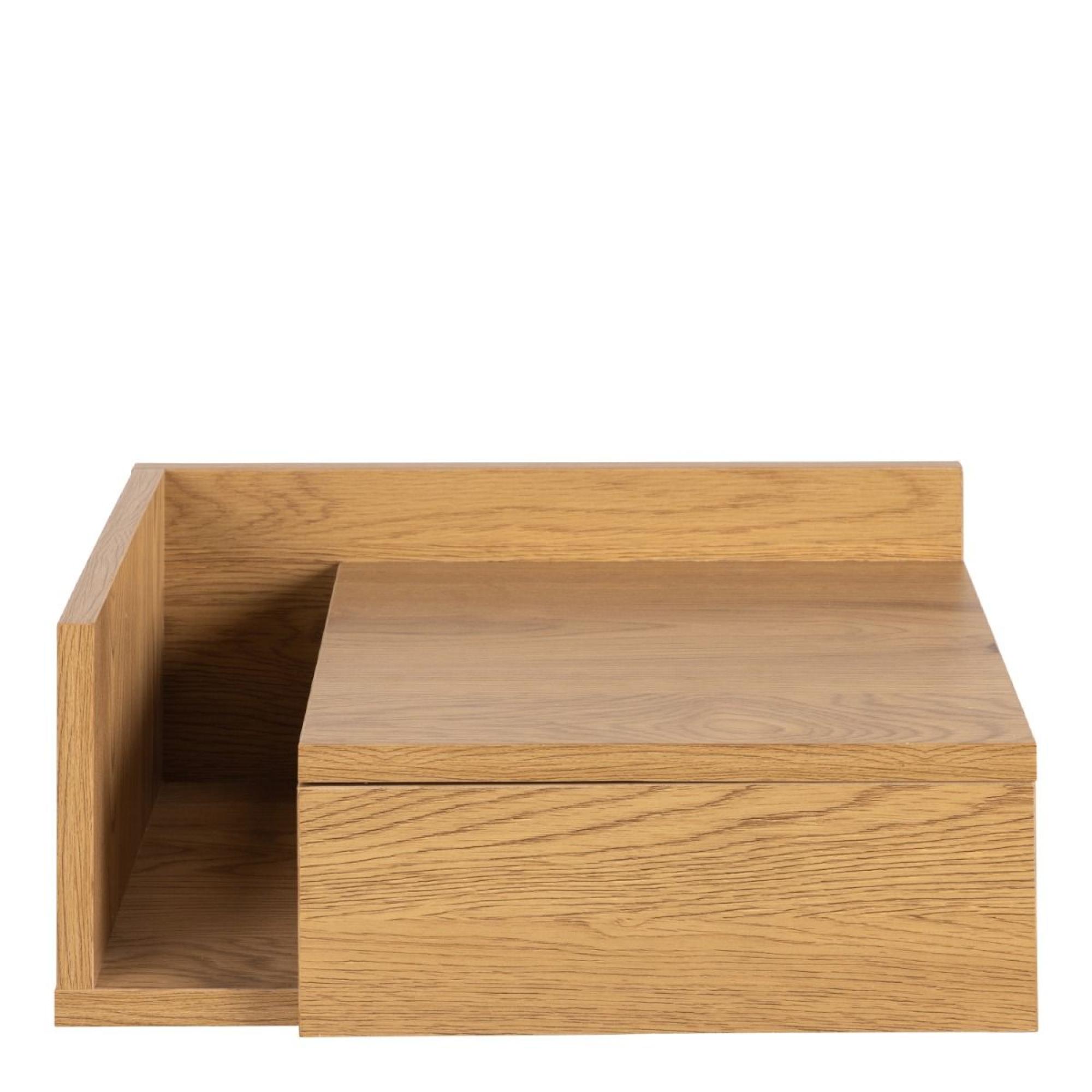 Ashlan Bedside Table - Floating - 1 Drawer - Shelf - Oak