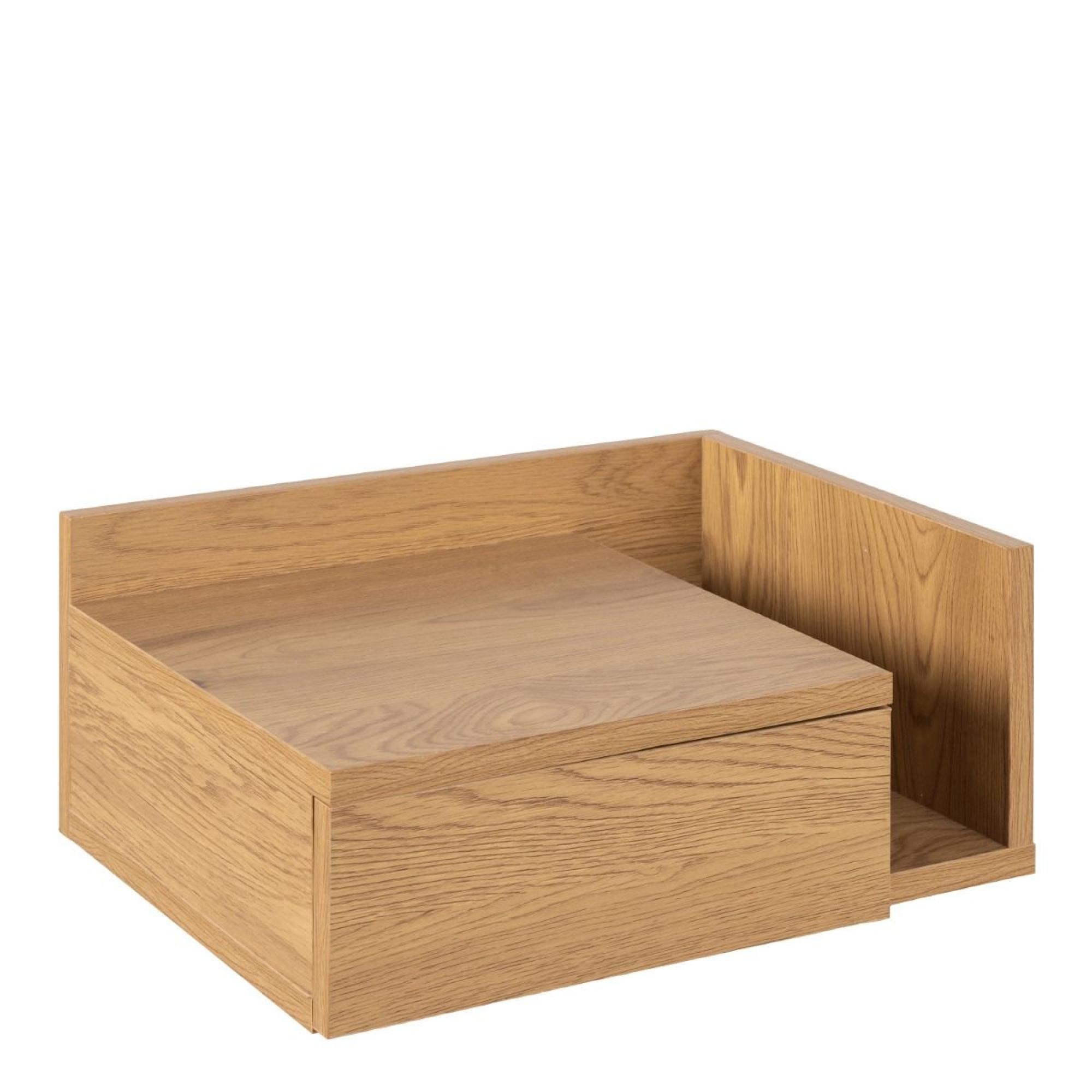 Ashlan Bedside Table - Floating - 1 Drawer - Shelf - Oak