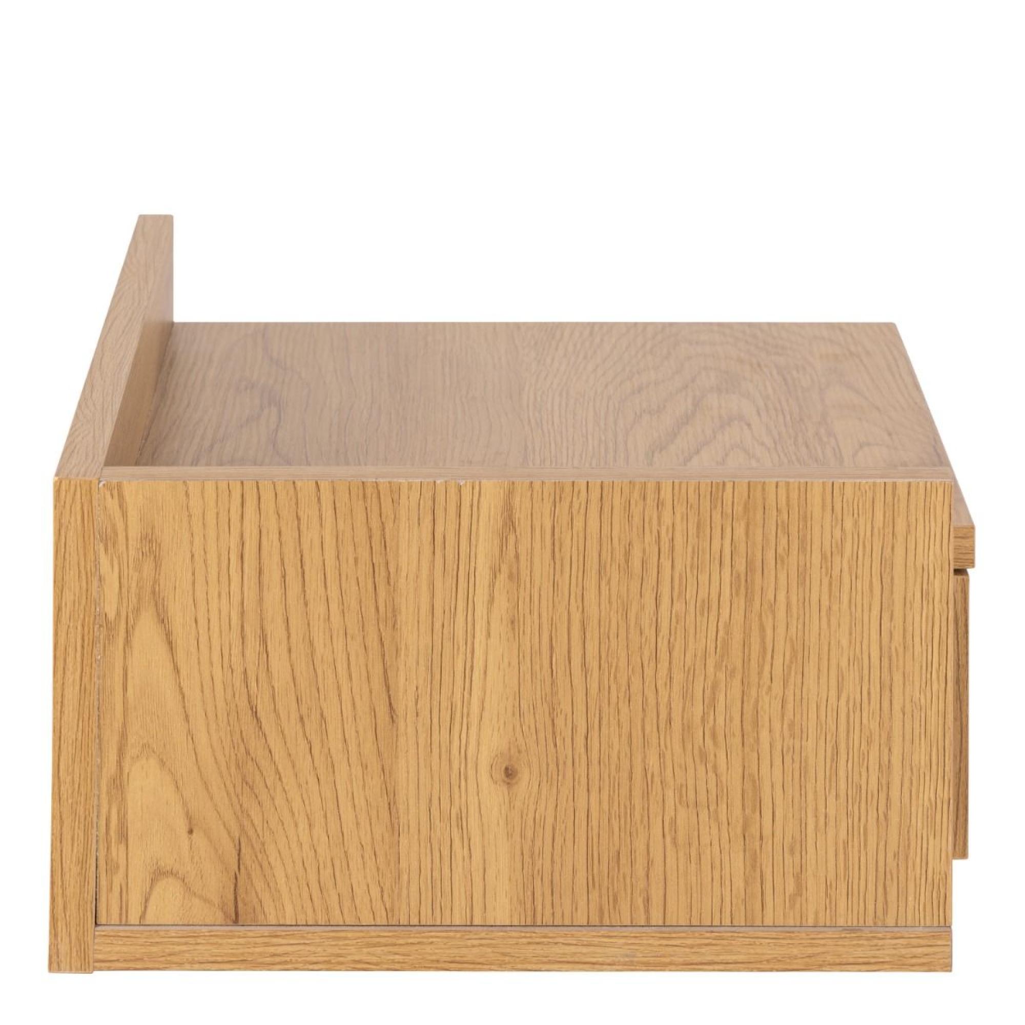 Ashlan Bedside Table - Floating - 1 Drawer - Shelf - Oak