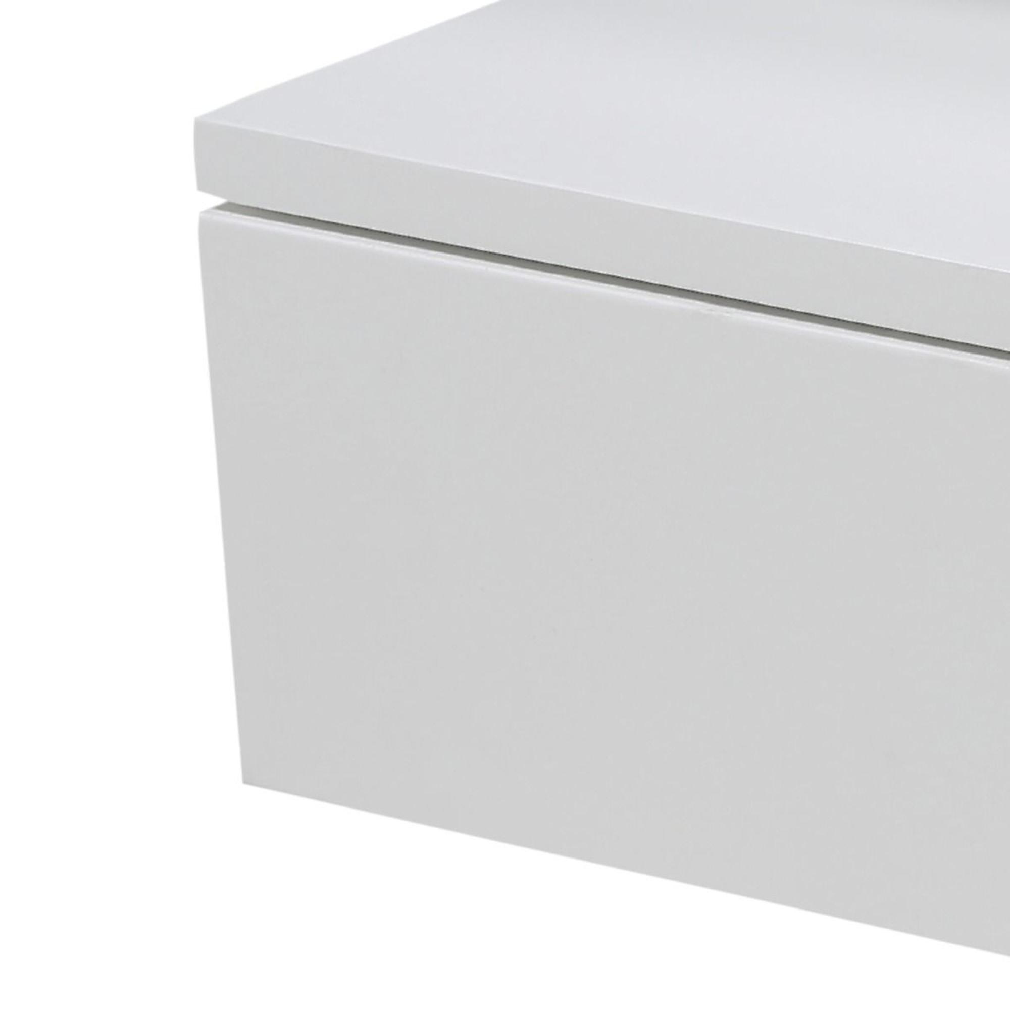 Ashlan Bedside Table - Floating - 1 Drawer - White