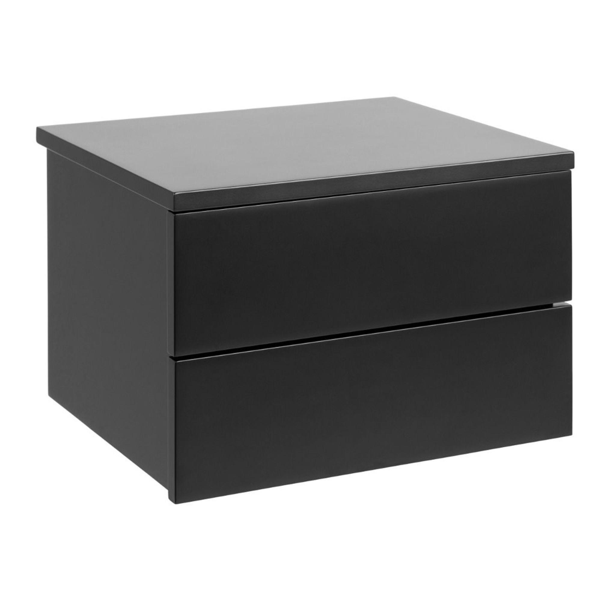 Avignon Bedside Table - Floating - 2 Drawer - Black