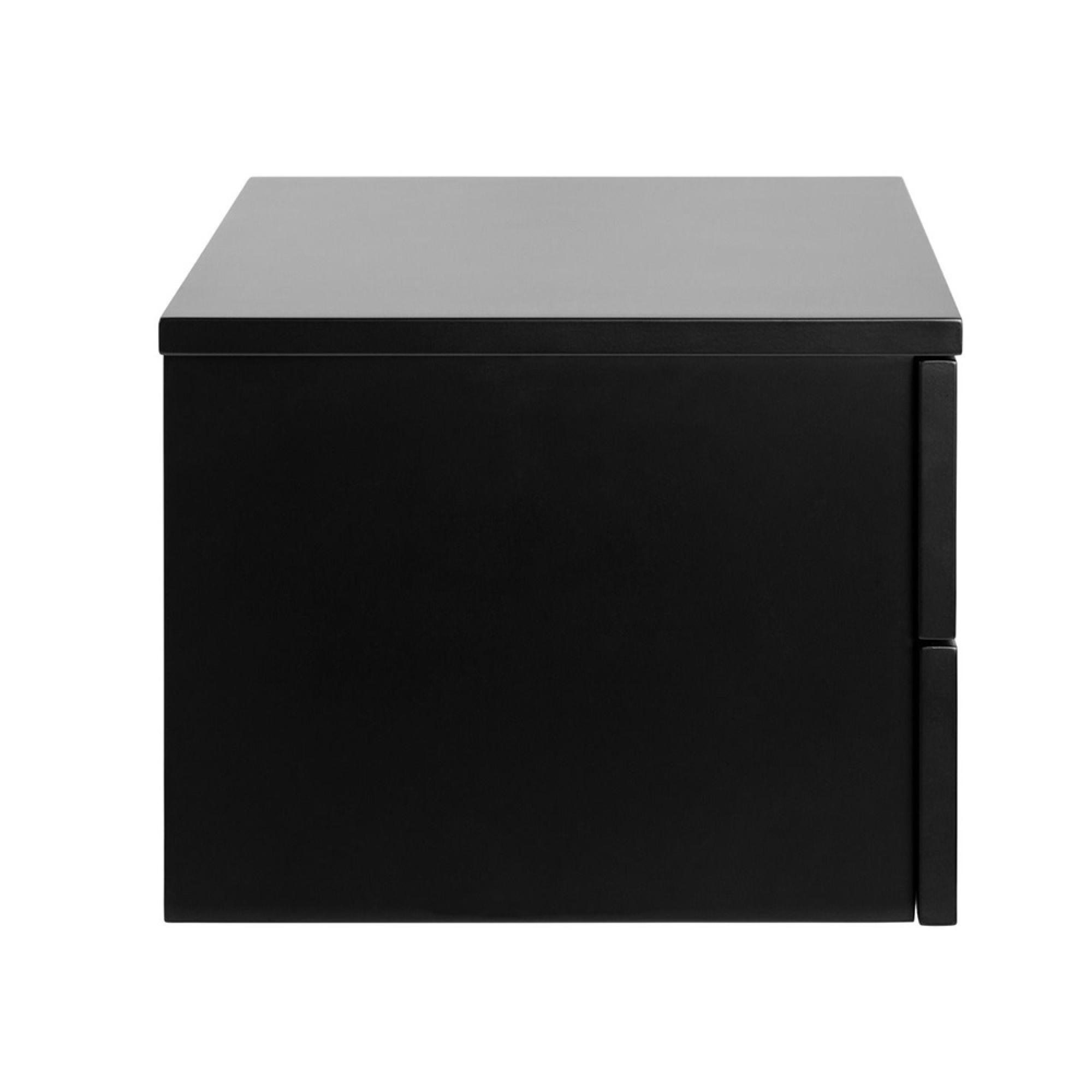 Avignon Bedside Table - Floating - 2 Drawer - Black