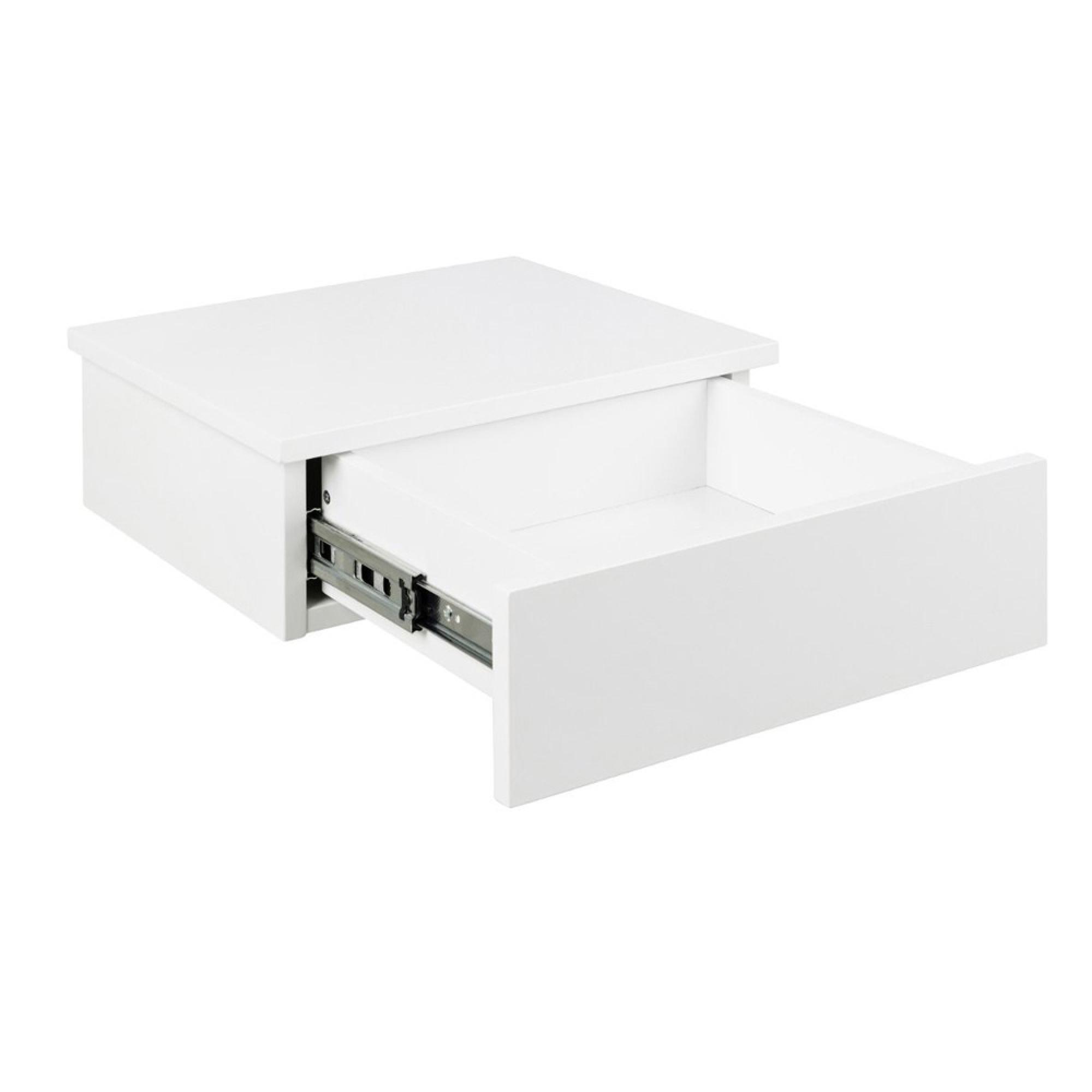 Avignon Bedside Table - Floating - 1 Drawer - White