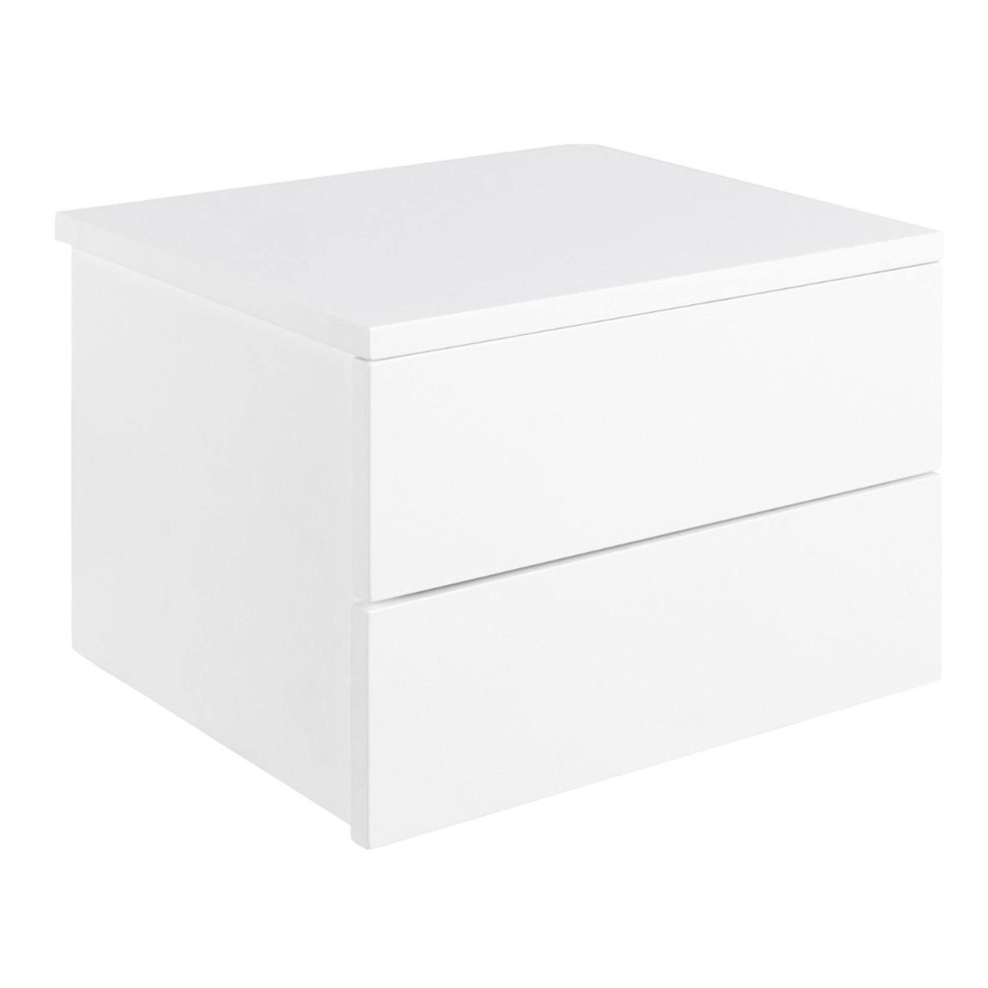 Avignon Bedside Table - Floating - 2 Drawer - White