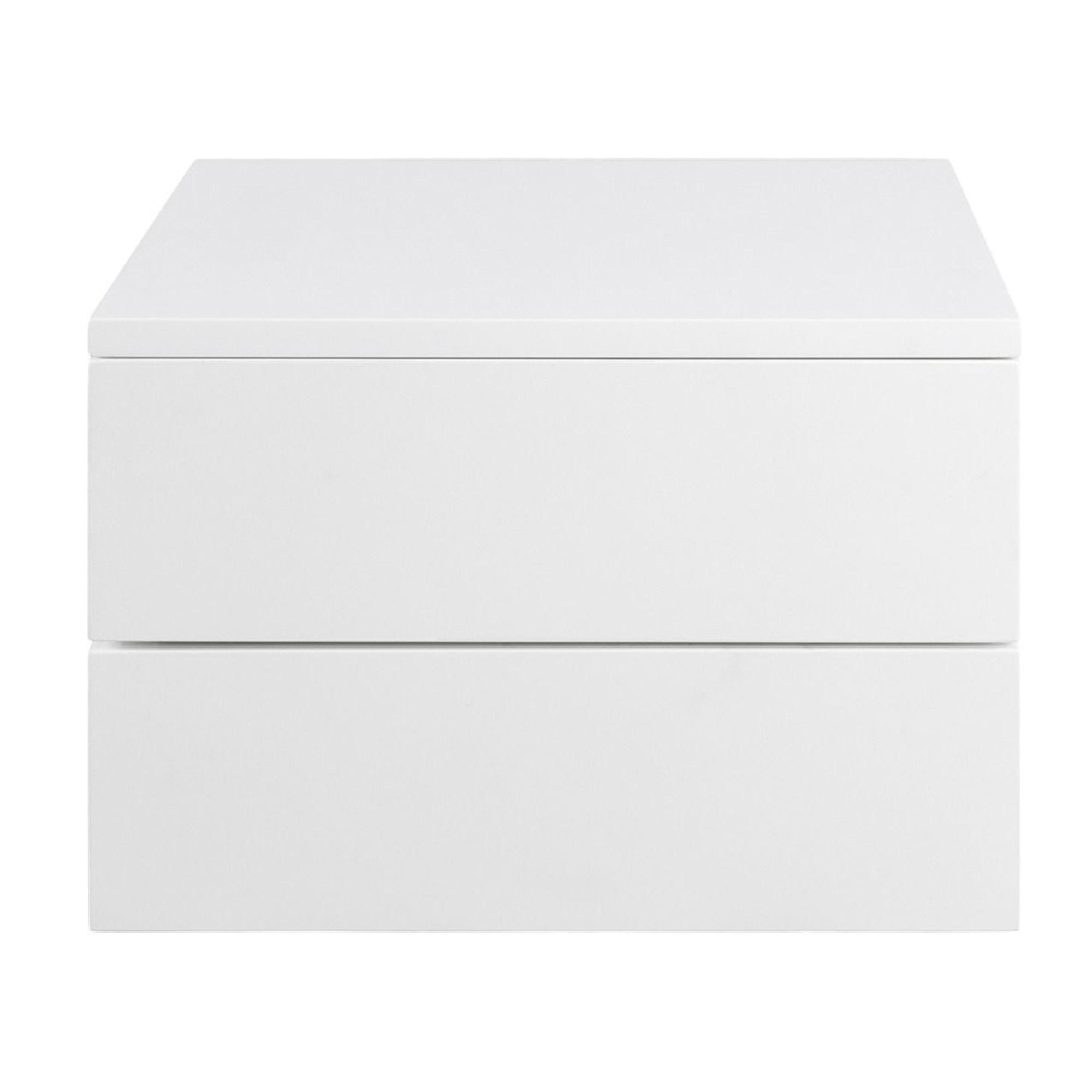 Avignon Bedside Table - Floating - 2 Drawer - White