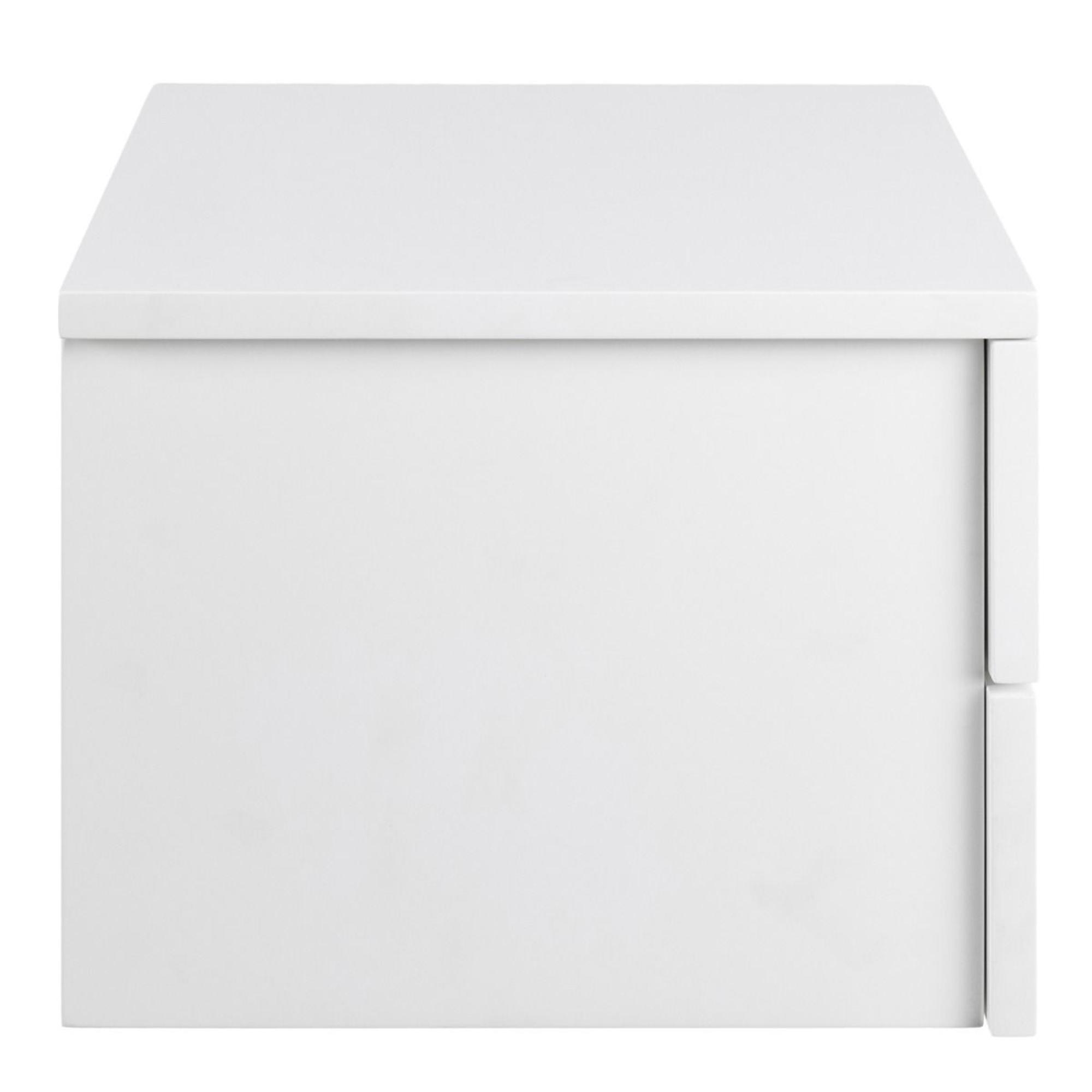 Avignon Bedside Table - Floating - 2 Drawer - White